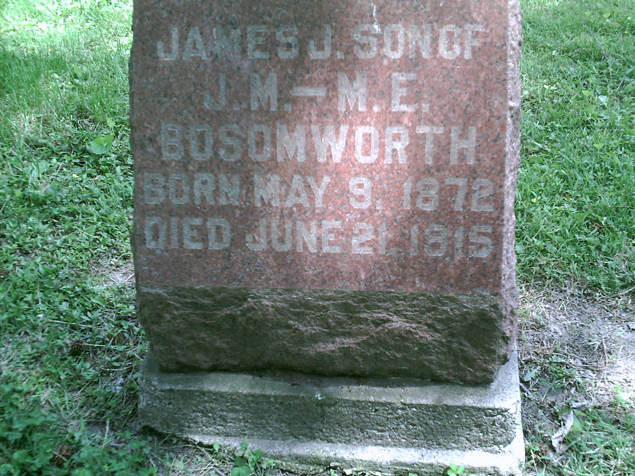 JAmes J. Bosomworth Headstone