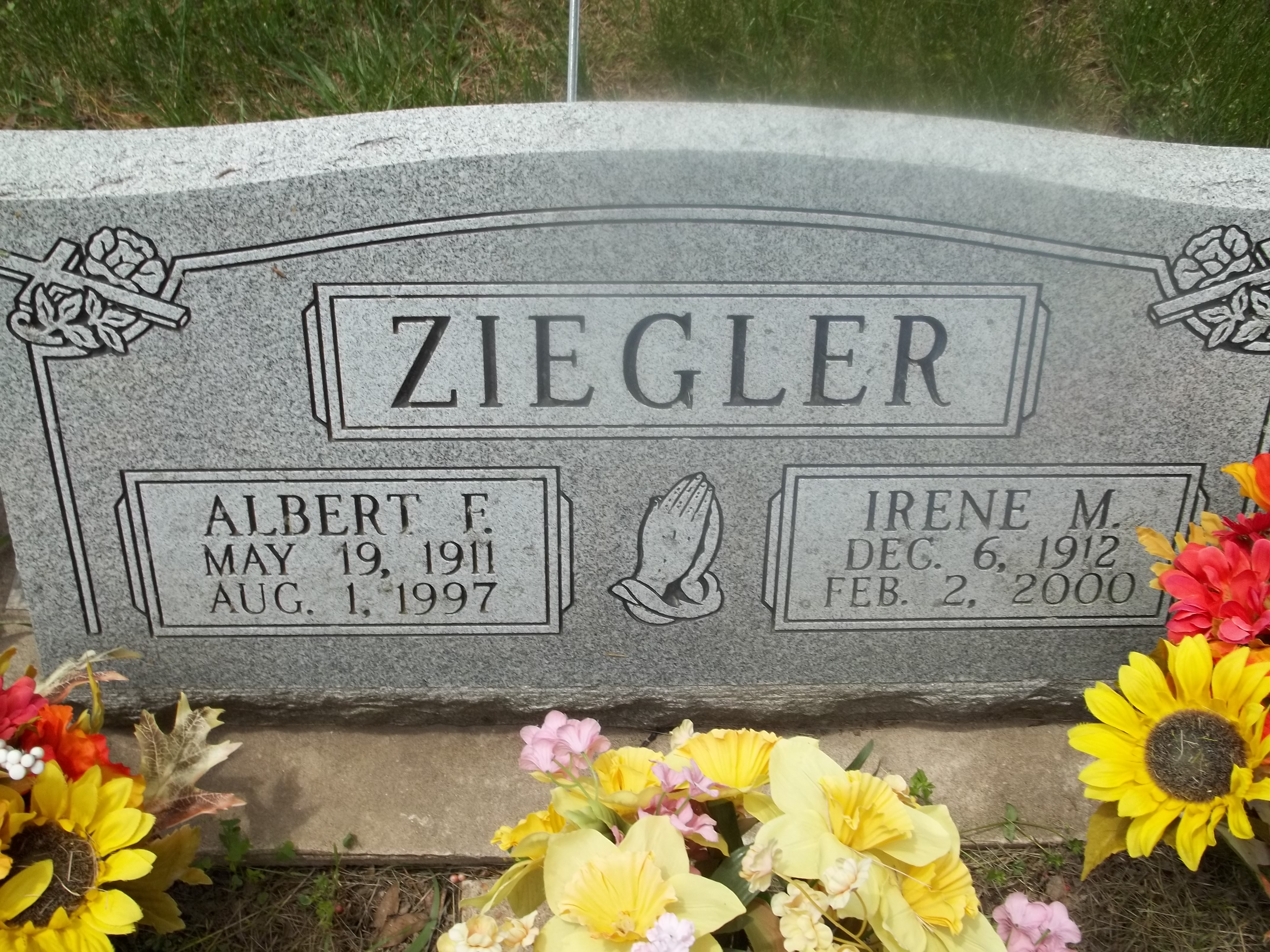 Albert E. and Irene M. Ziegler  Headstone