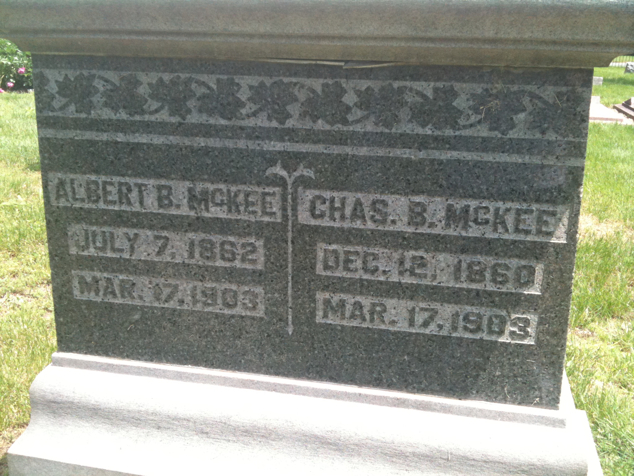 Albert B. and Charles B. McKee Headstone