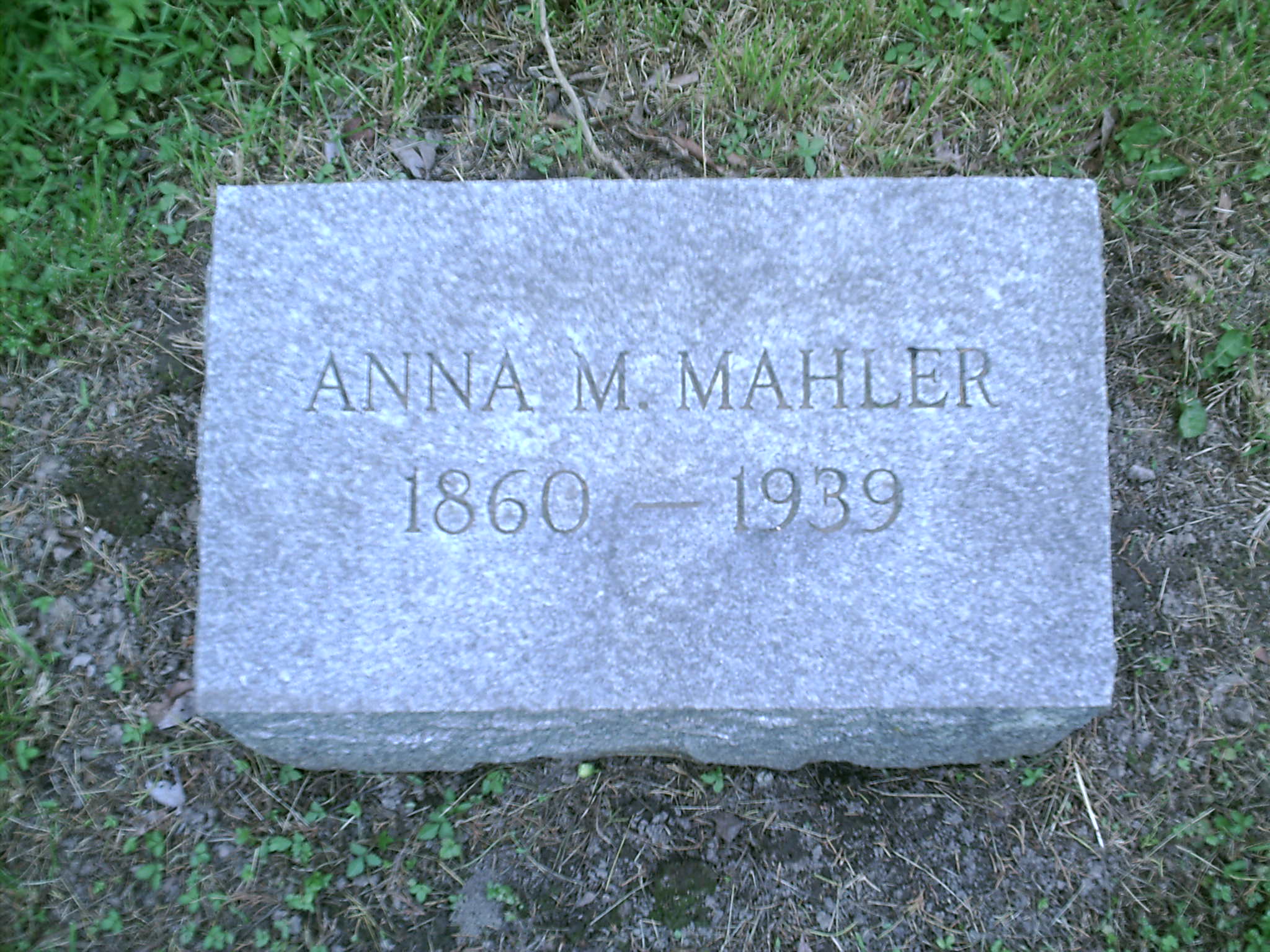 Anna M. Mahler Headstone