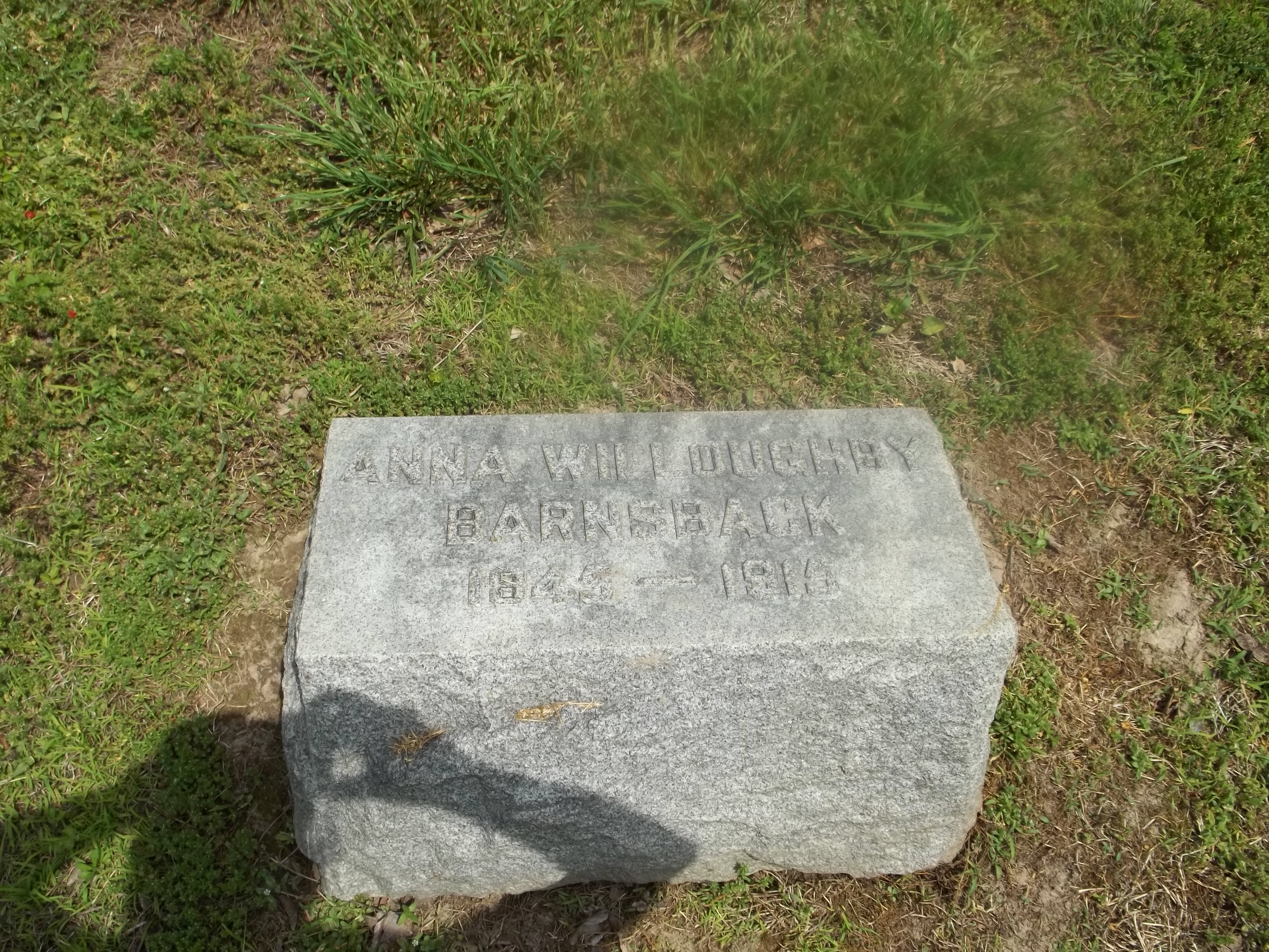 Anna Willoughby Barnsback Headstone