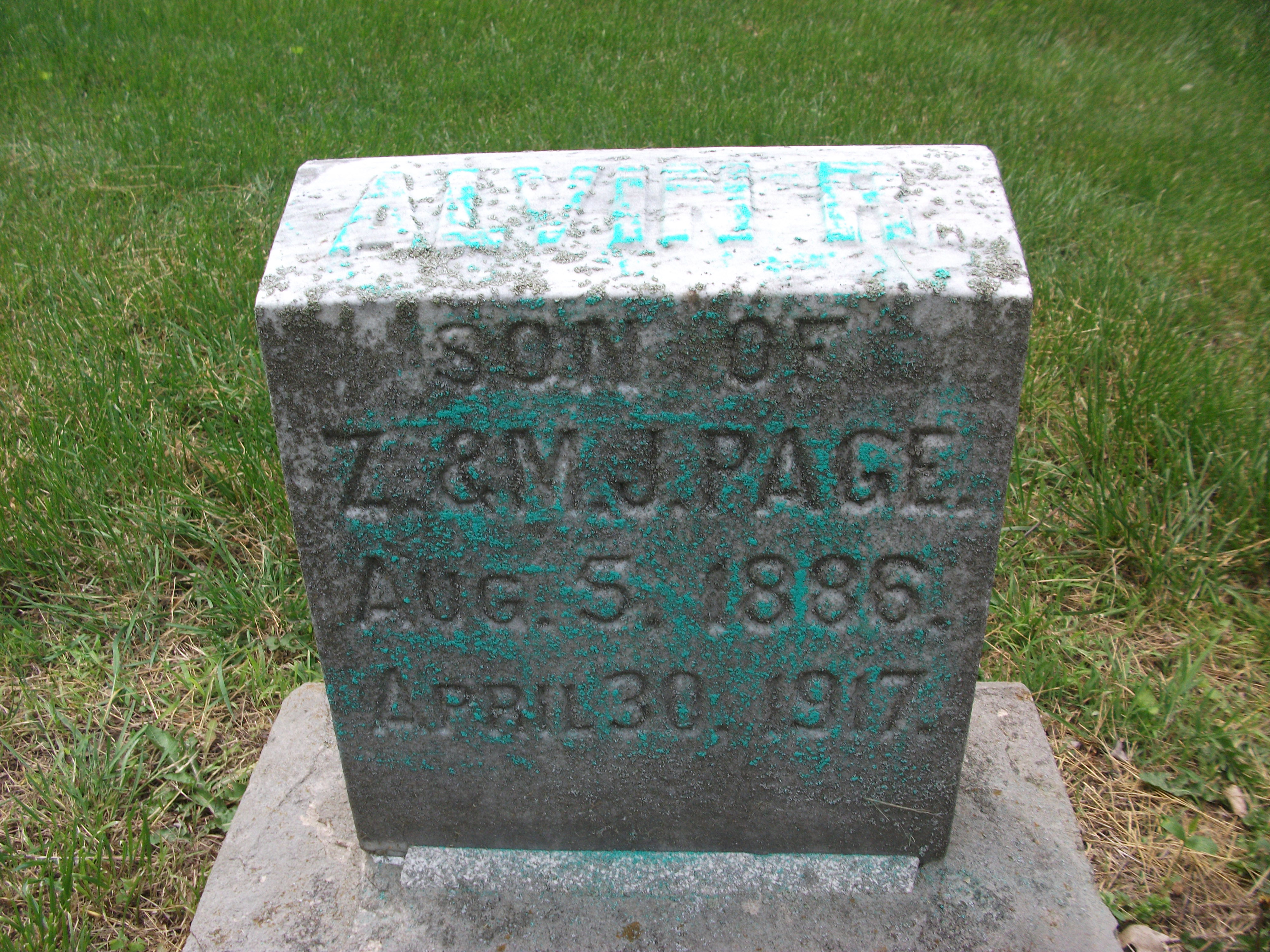 A. Page Headstone