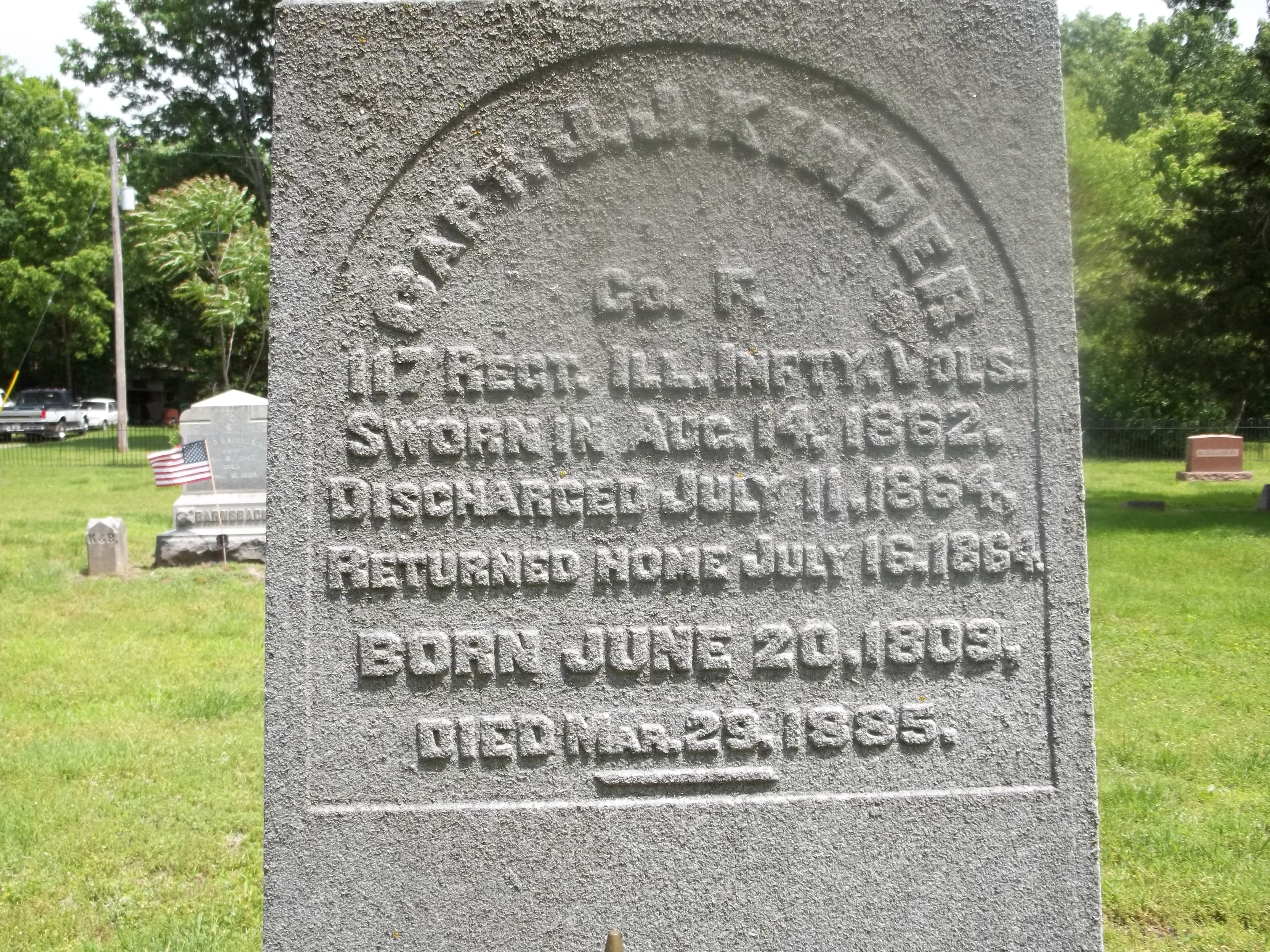 Capt. J. J. Kinder Headstone