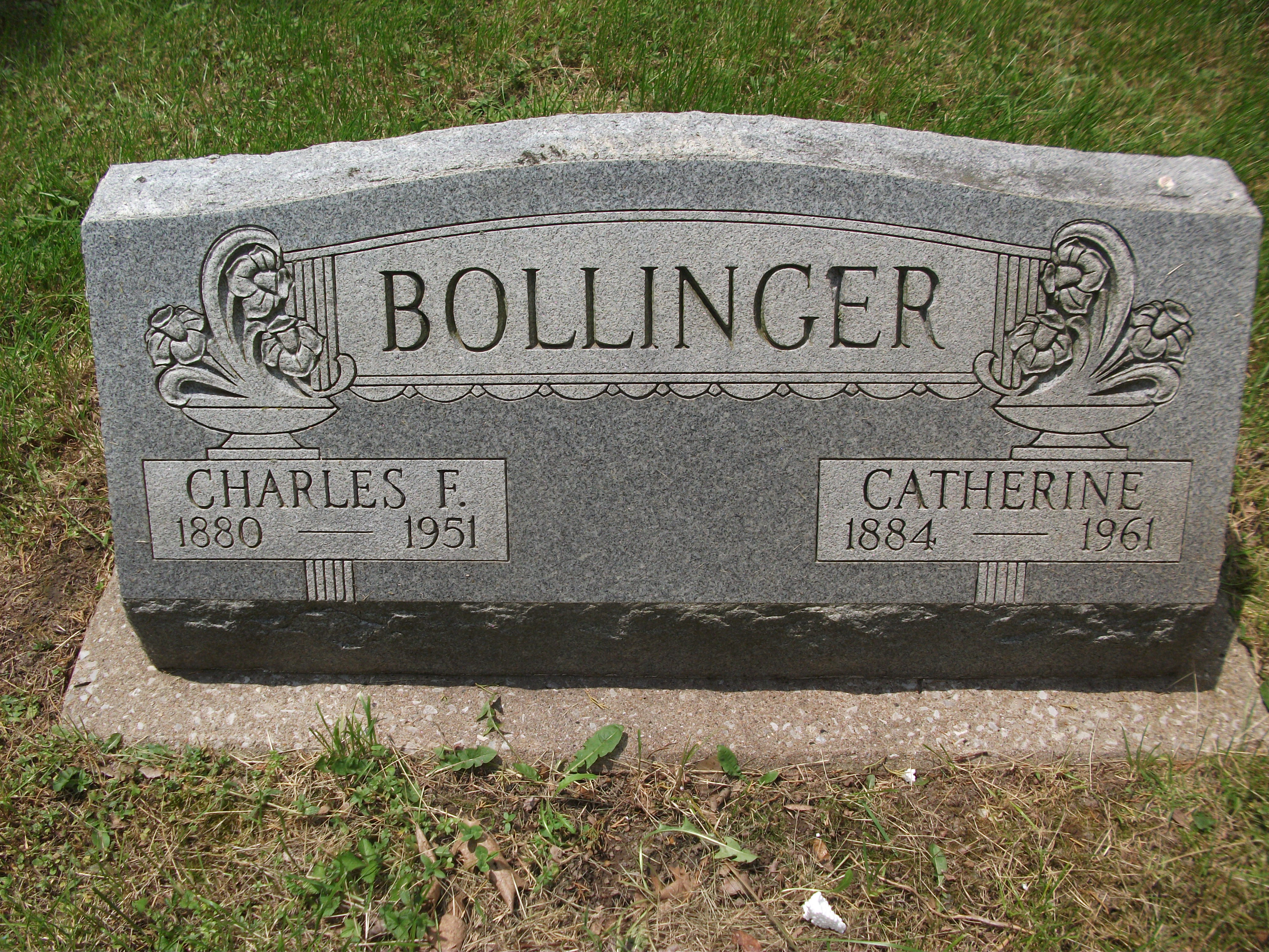 Charles F. and Catherine Bollinger Headstone