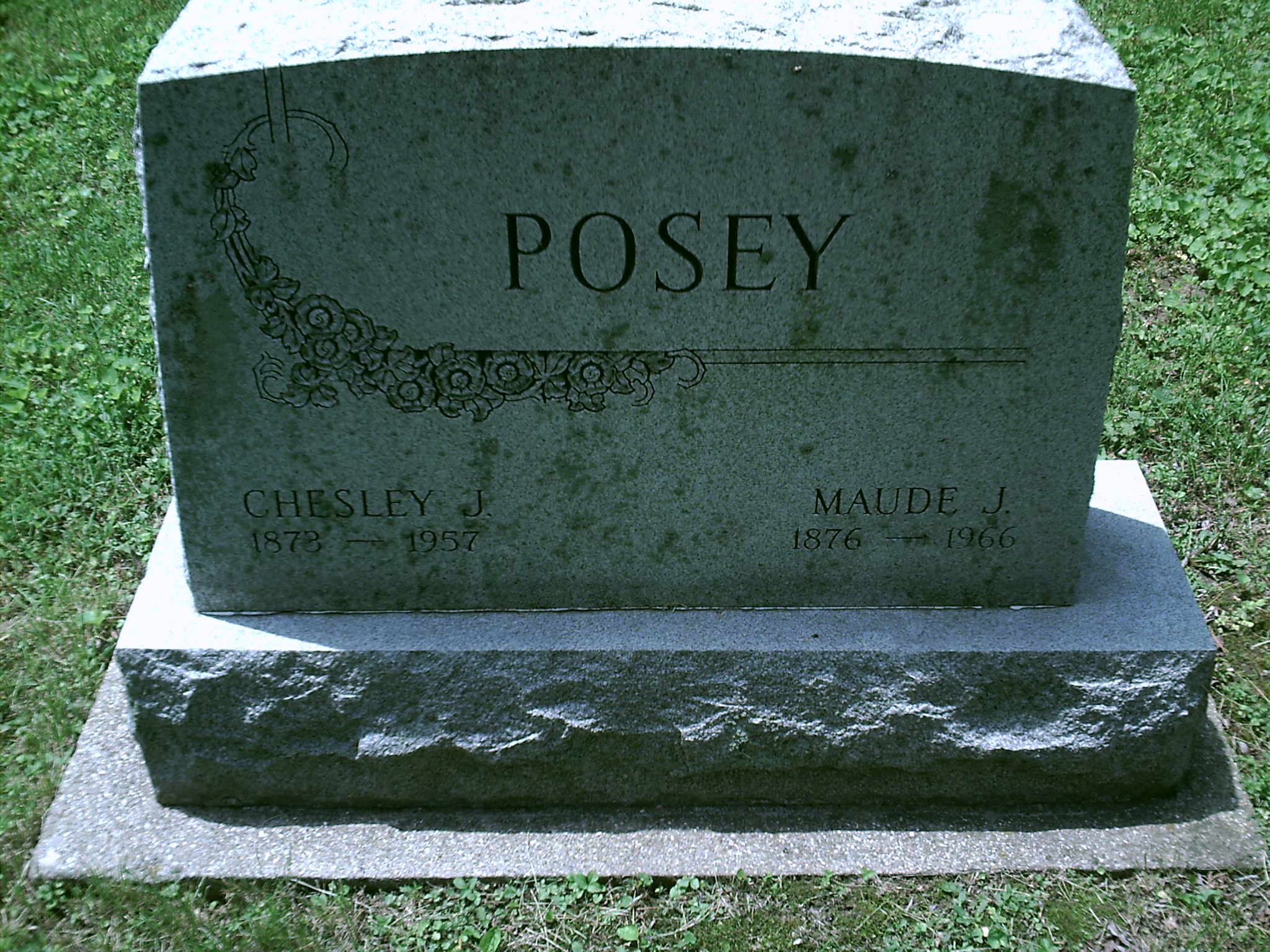 Chesley J.and Maude J. Posey Headstone