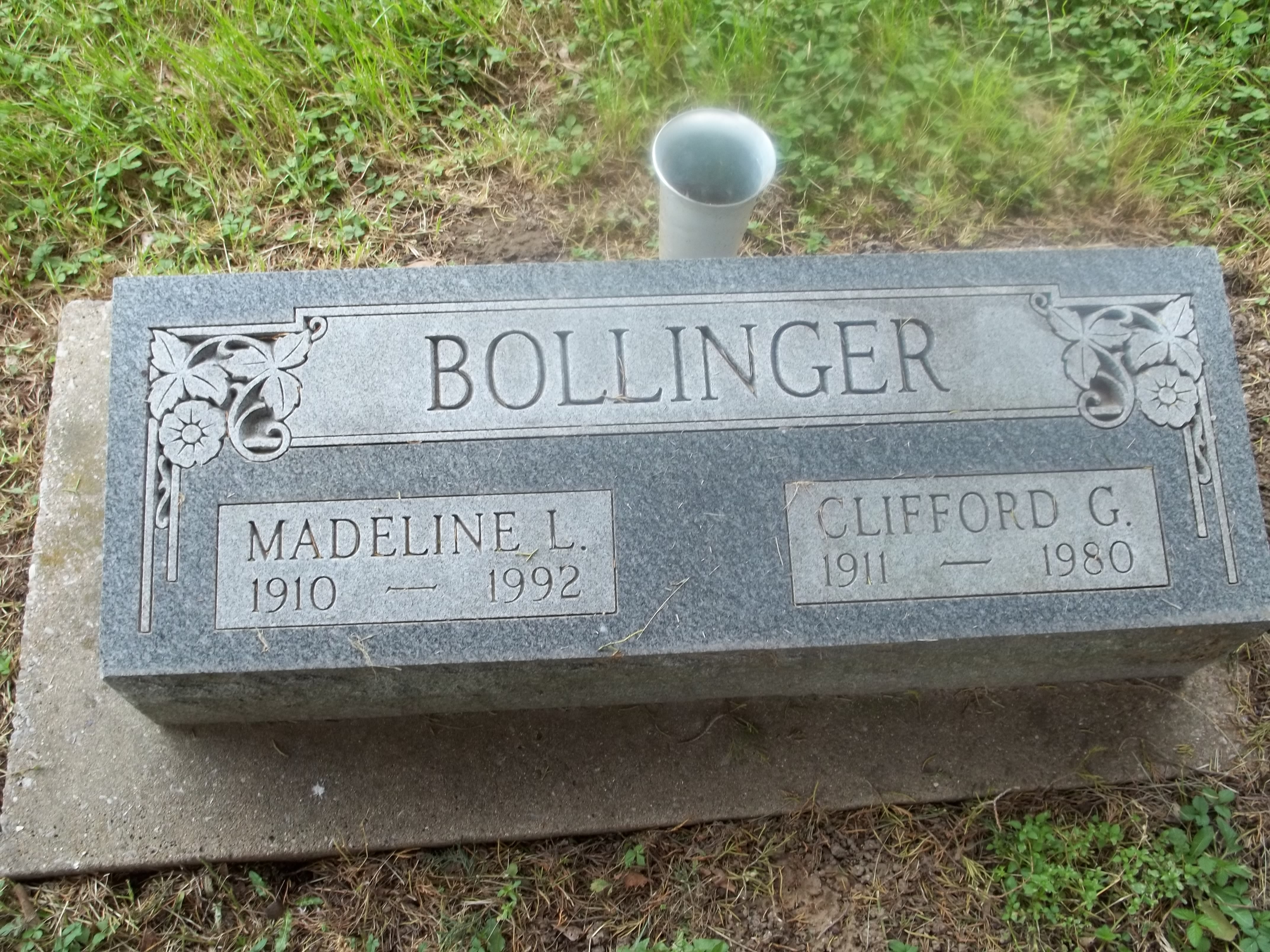 Clifford G. and Madeline L. Bollinger Headstone