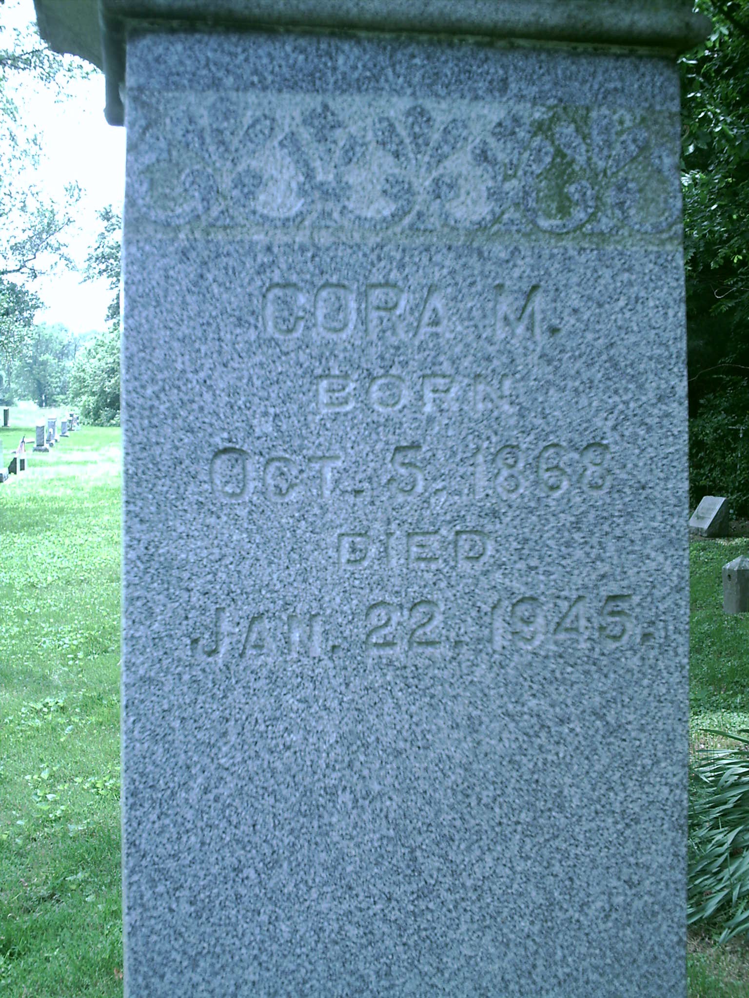 Cora M. Headstone