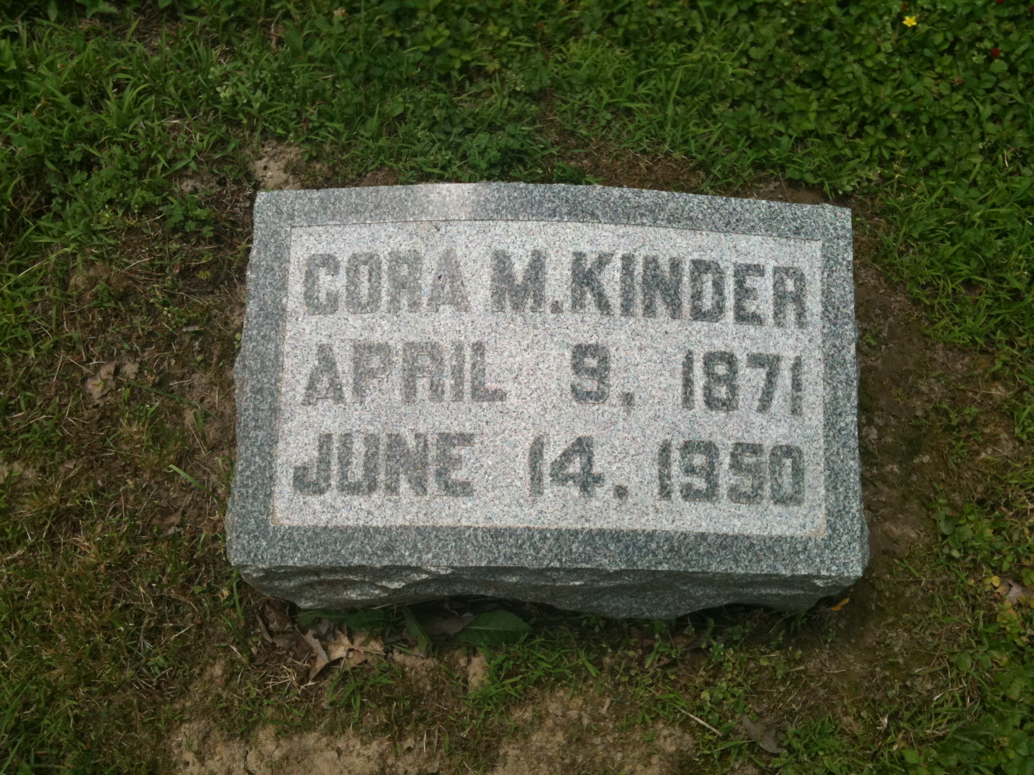 Cora M. Kinder Headstone