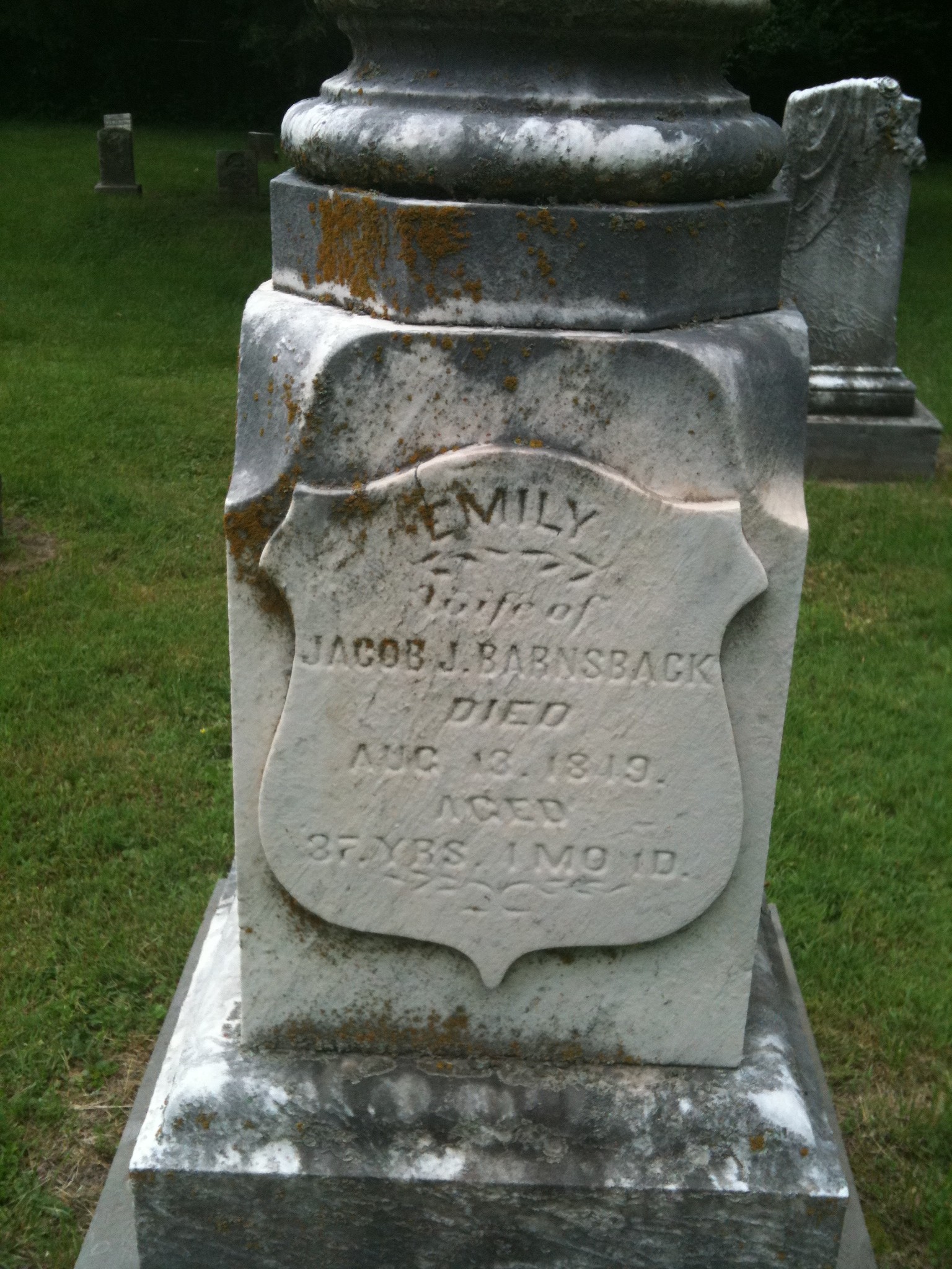Emily Barnsback Headstone
