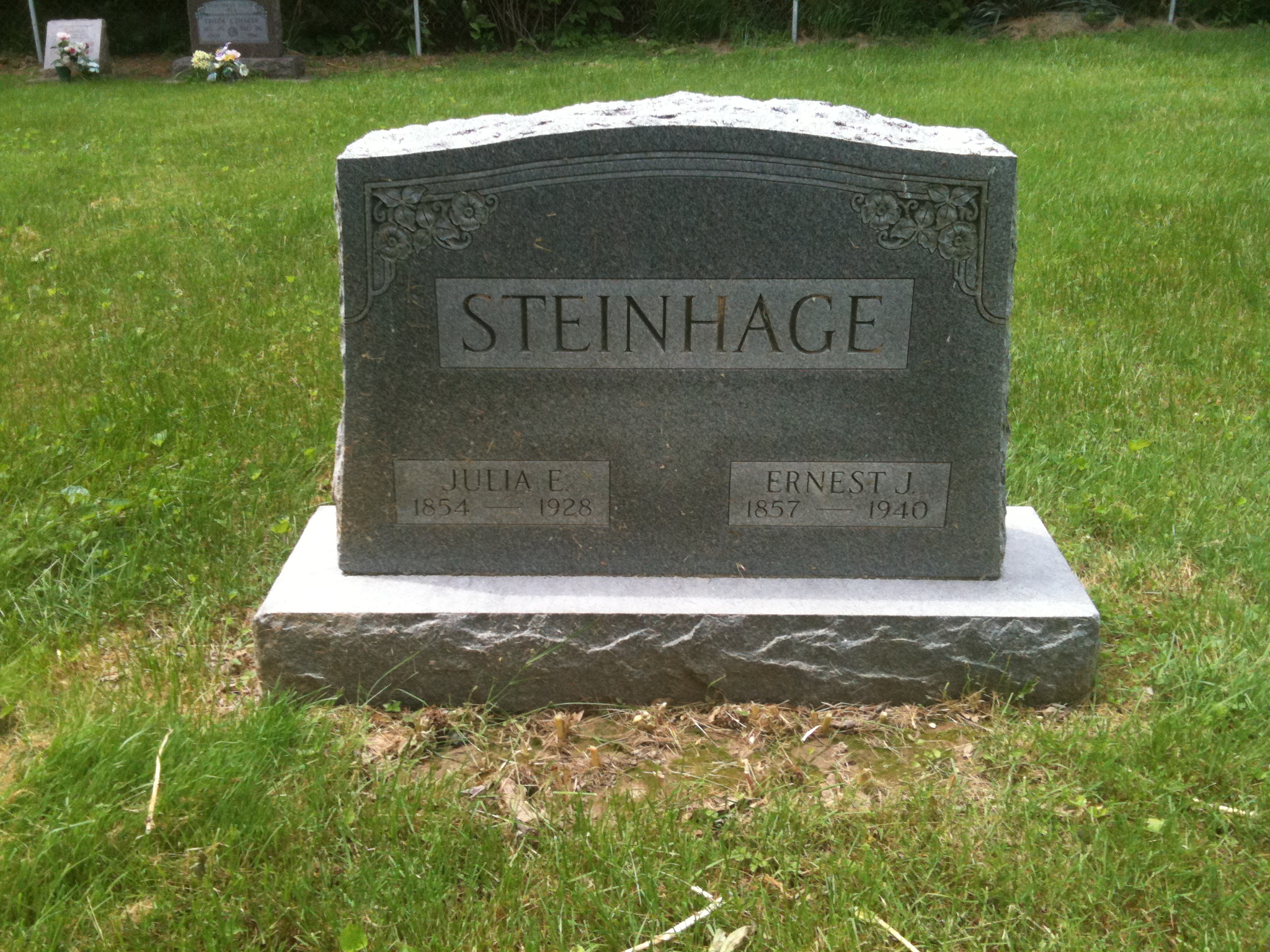 Ernest J. and Julia F. Steinhage Headstone