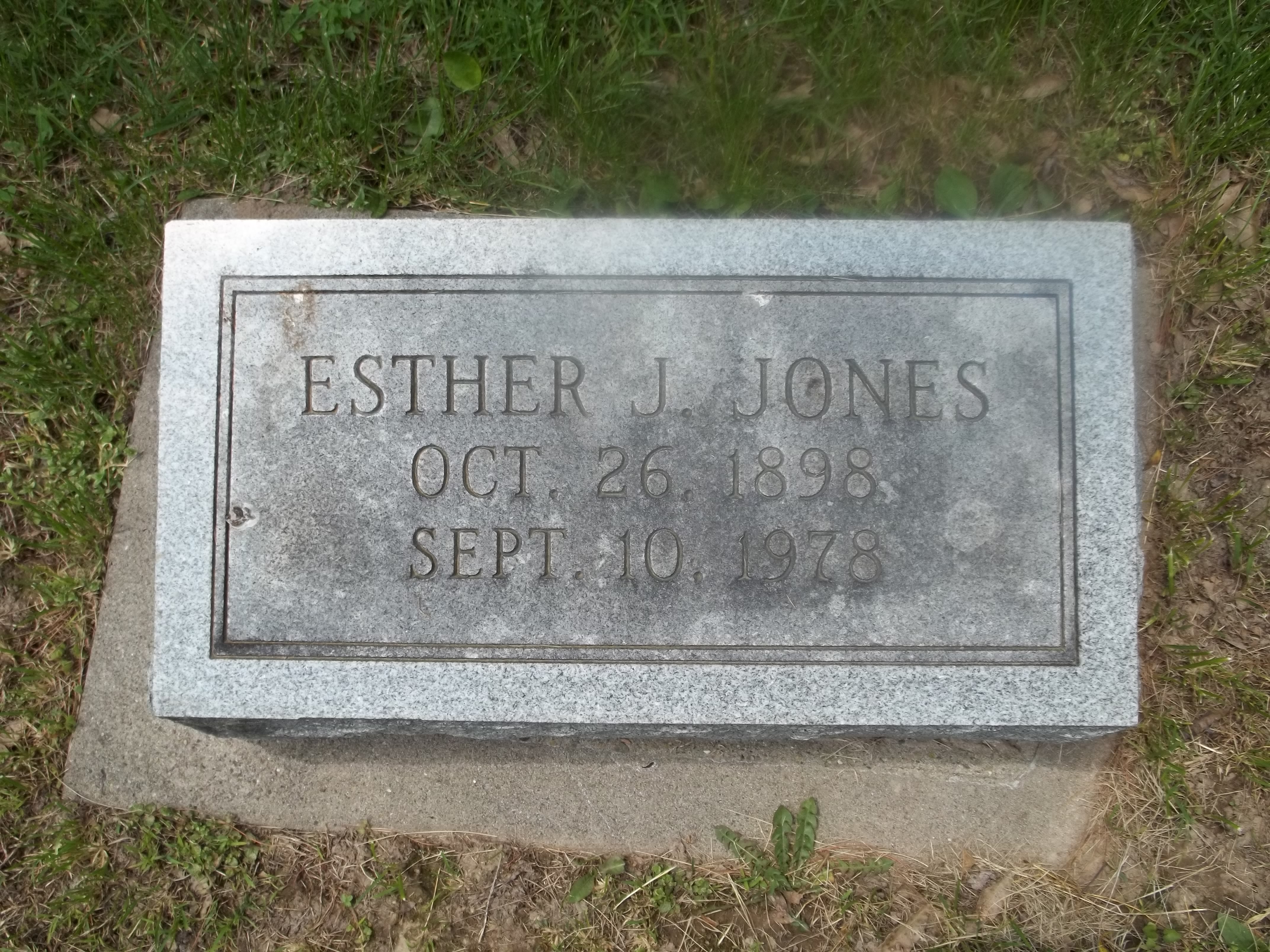 Esther J. Jones Headstone