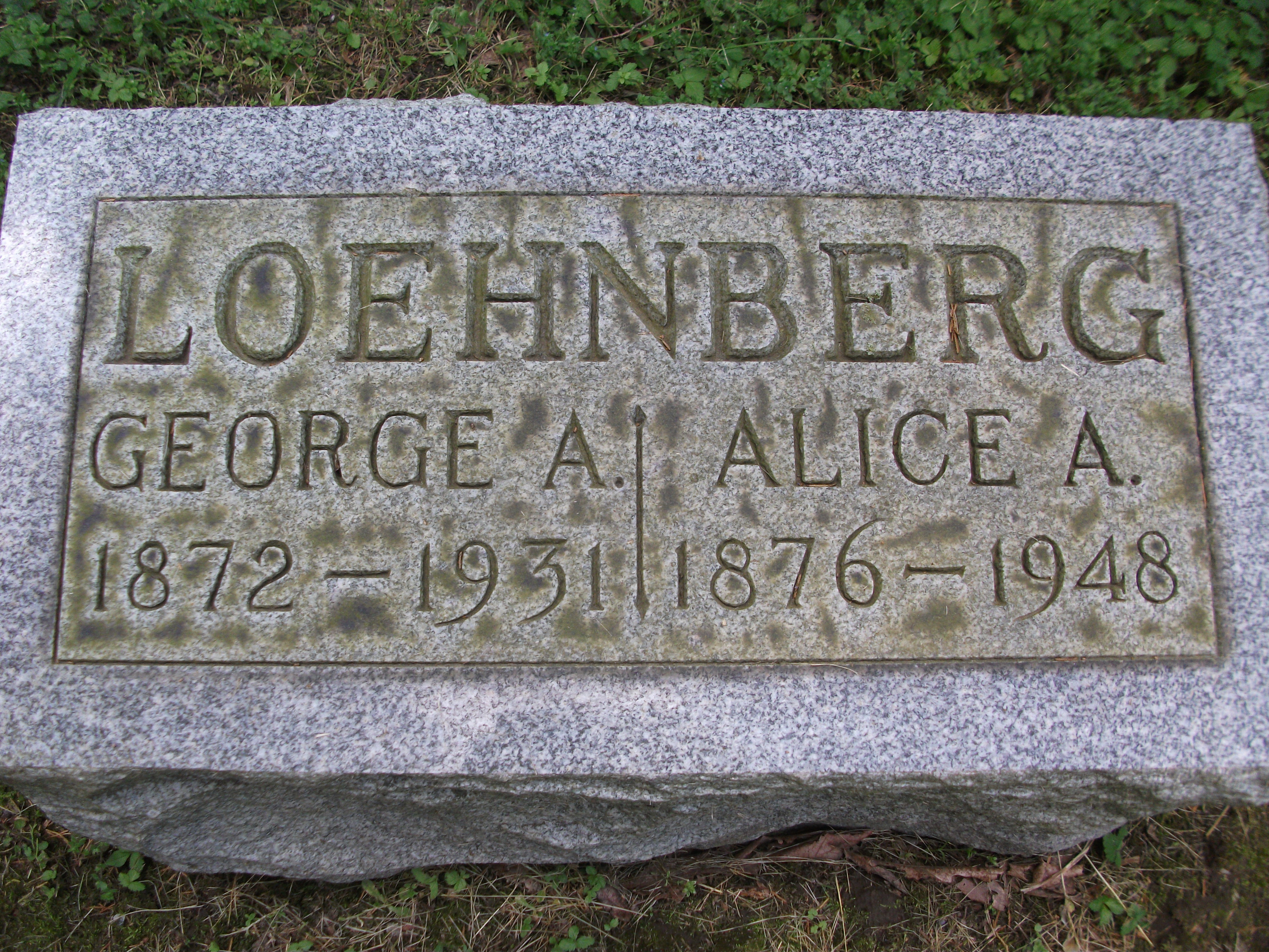 George A. and Alice A. Loehnberg  Headstone