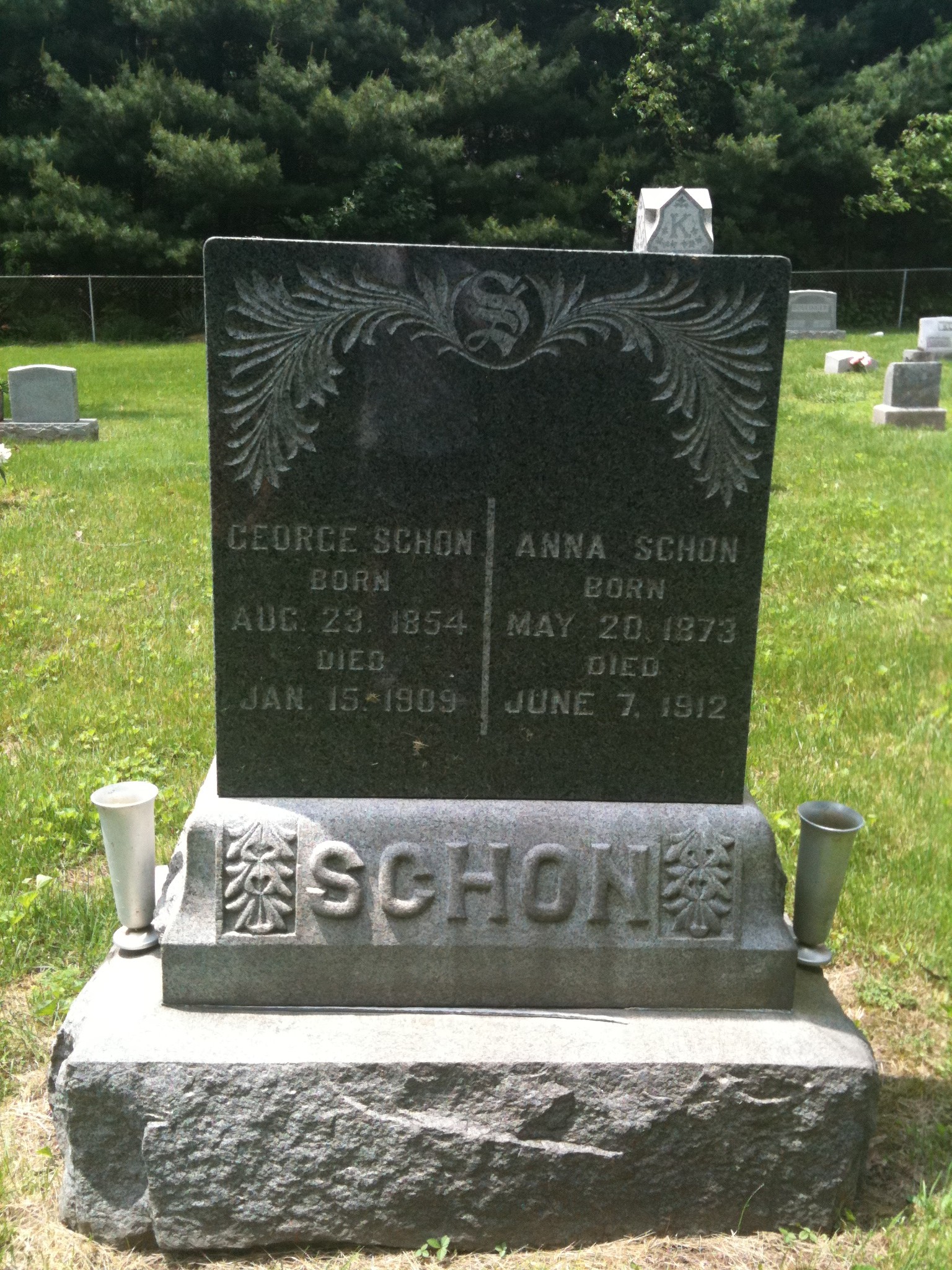 George and Anna Schon Headstone