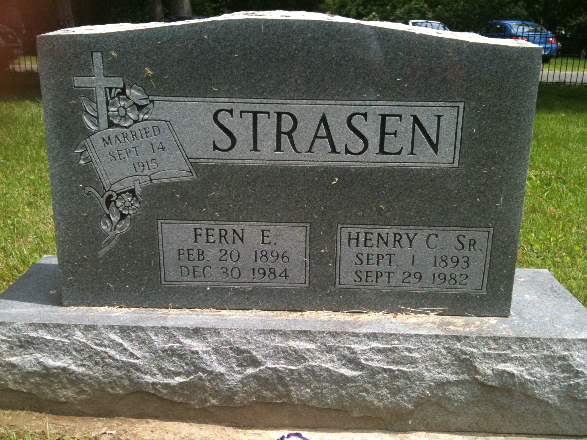 Henry C. Strasen Sr. and Fern E. Strasen Headstone