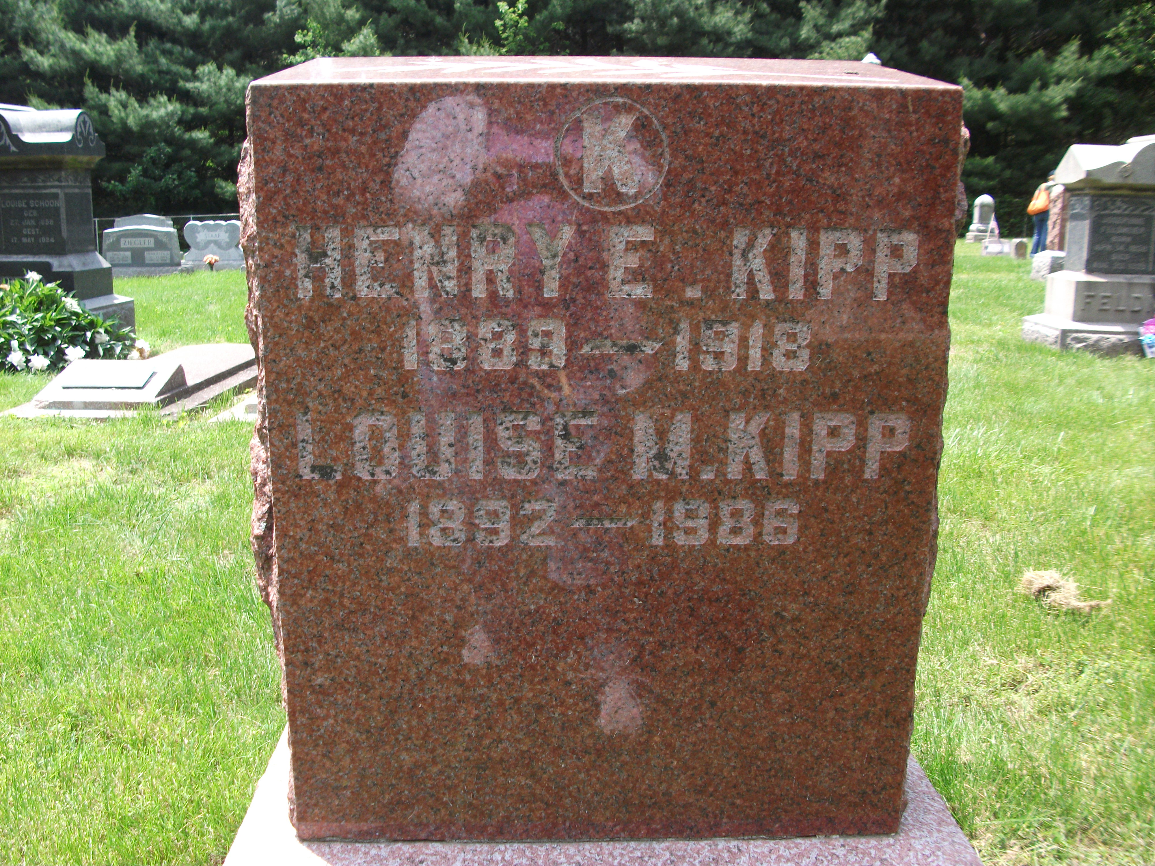 Henry E. and Louise M. Kipp Headstone