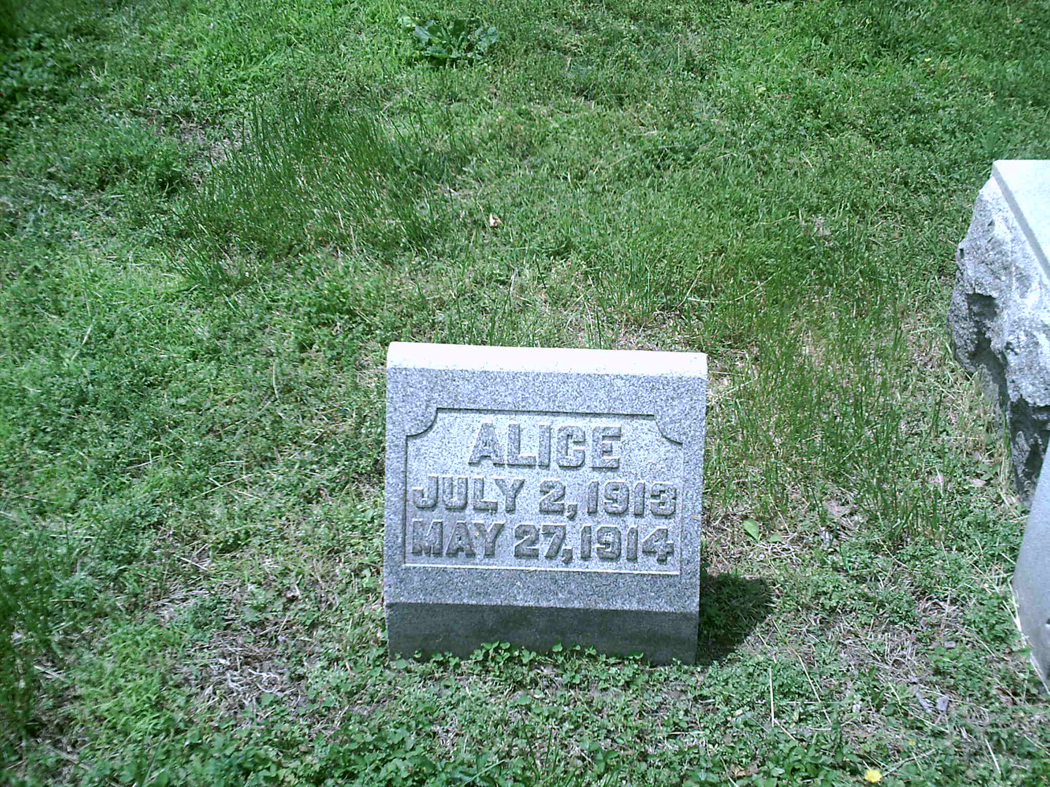 Alice Montgomery (Infant) Headstone