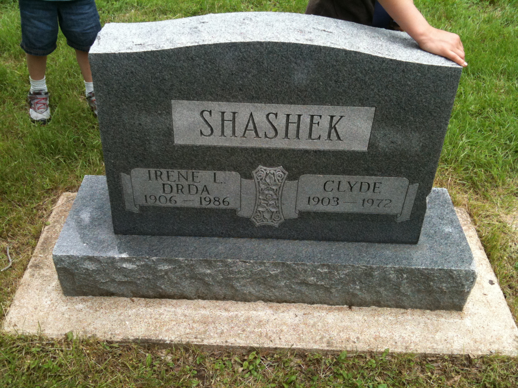 Clyde and Irene L Drda Shashek Headstone