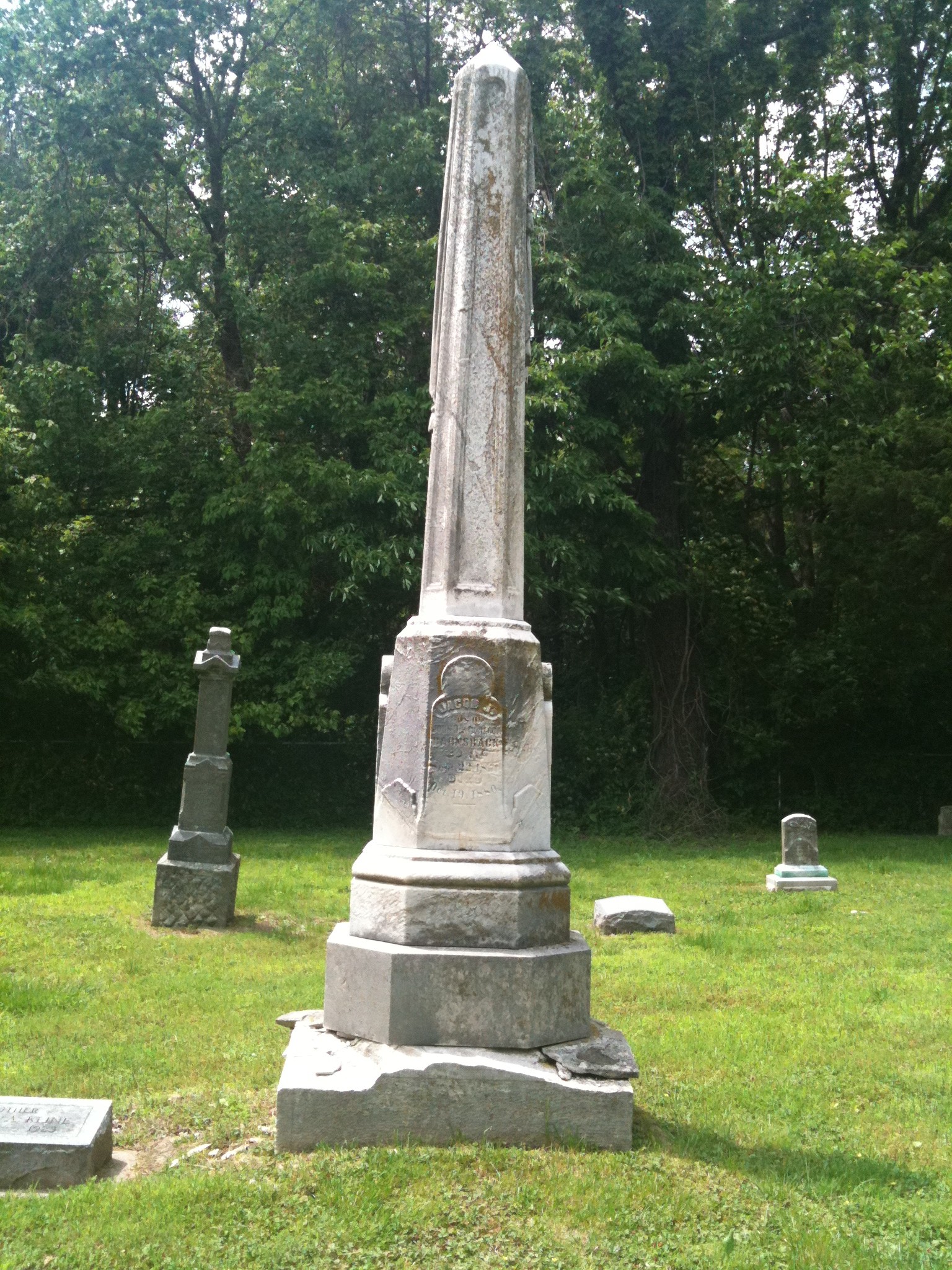 Jacob J. Barnsback d. 1880 Headstone