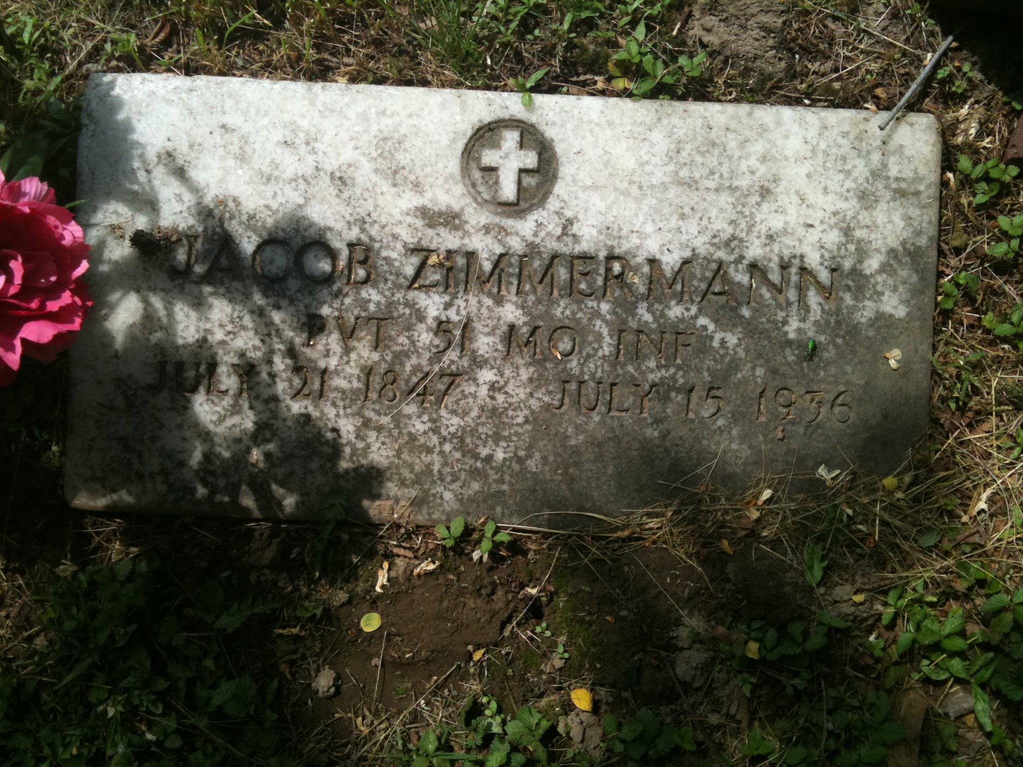 Jacob Zimmerman Military Headstone