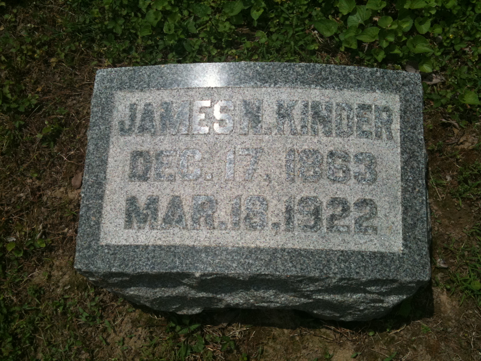 James N. Kinder Headstone
