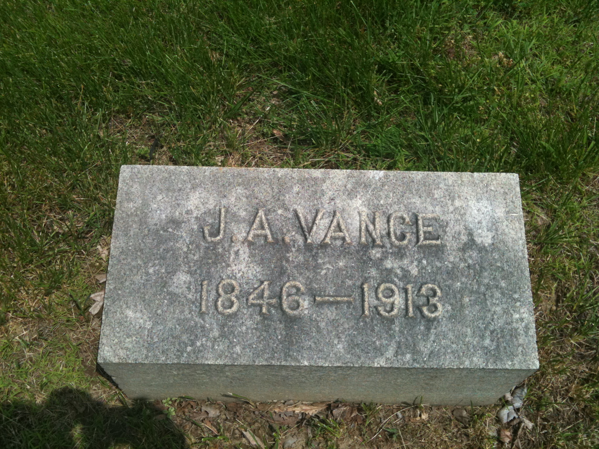 J. A. Vance Headstone
