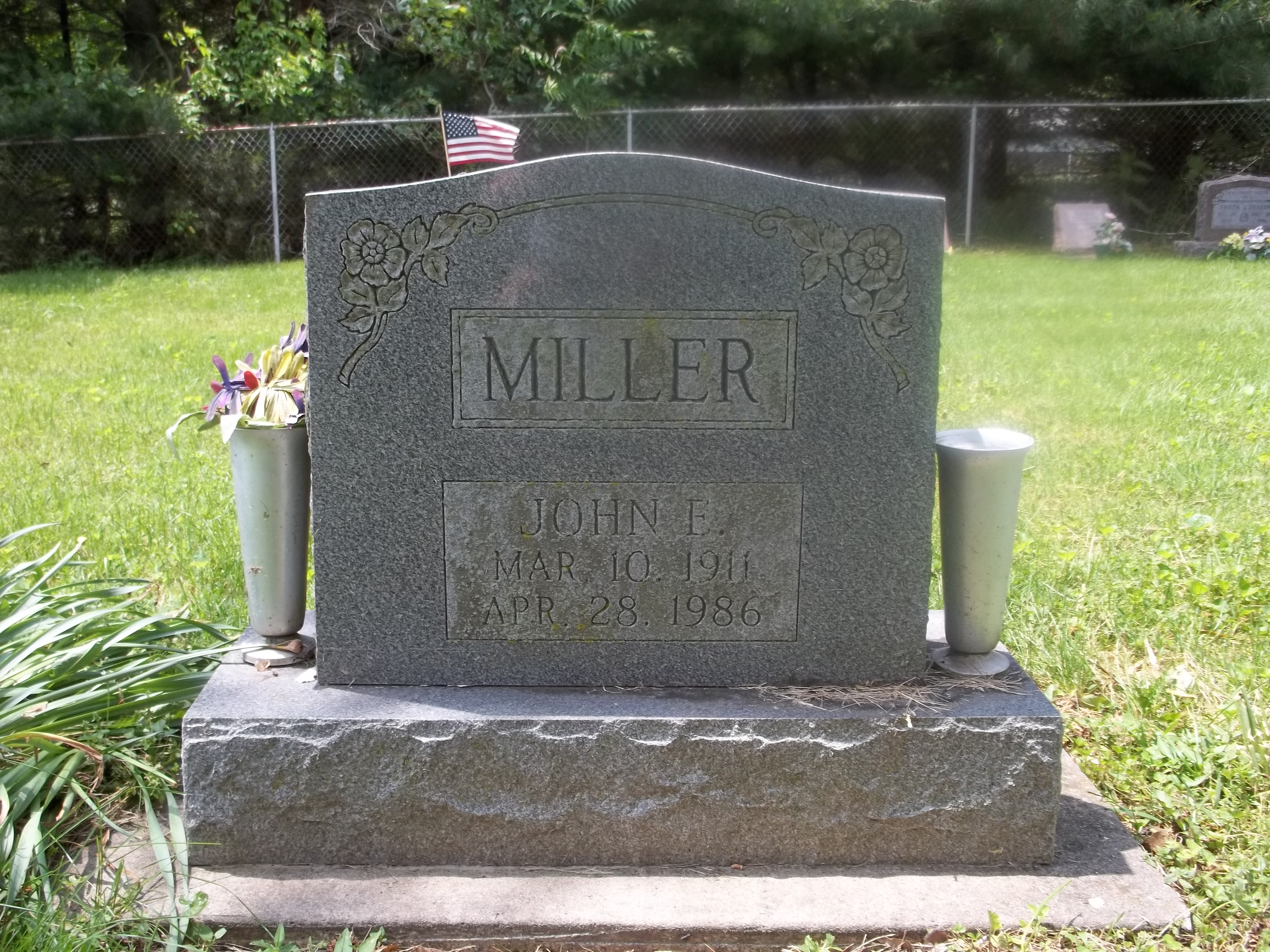 John E.. Miller Headstone