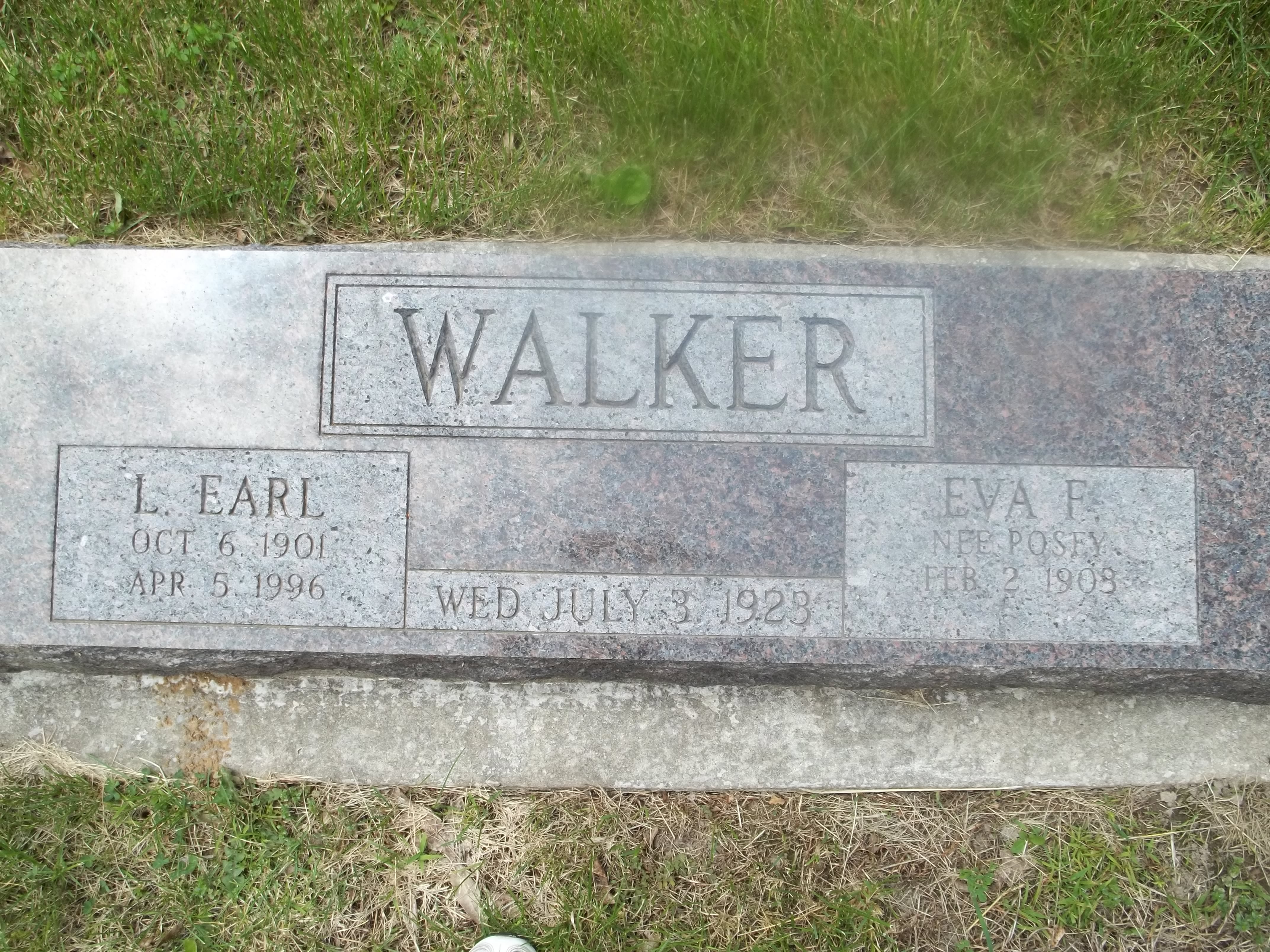 L. Earl and Eva F. Walker Headstone
