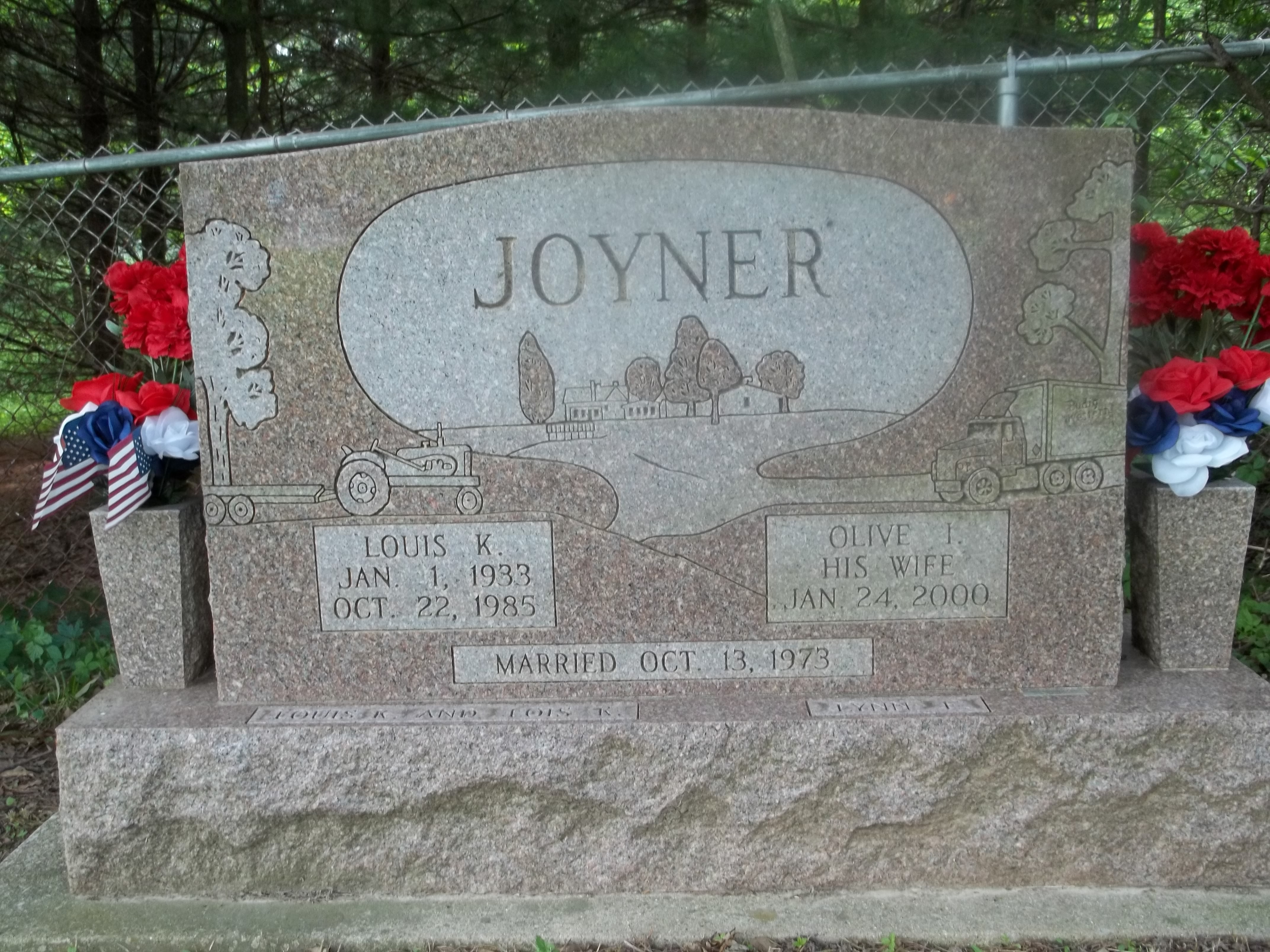 Louis K. and Olive I. Joyner Headstone