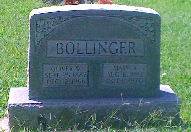 Oliver W. and Mary A. Bollinger Headstone