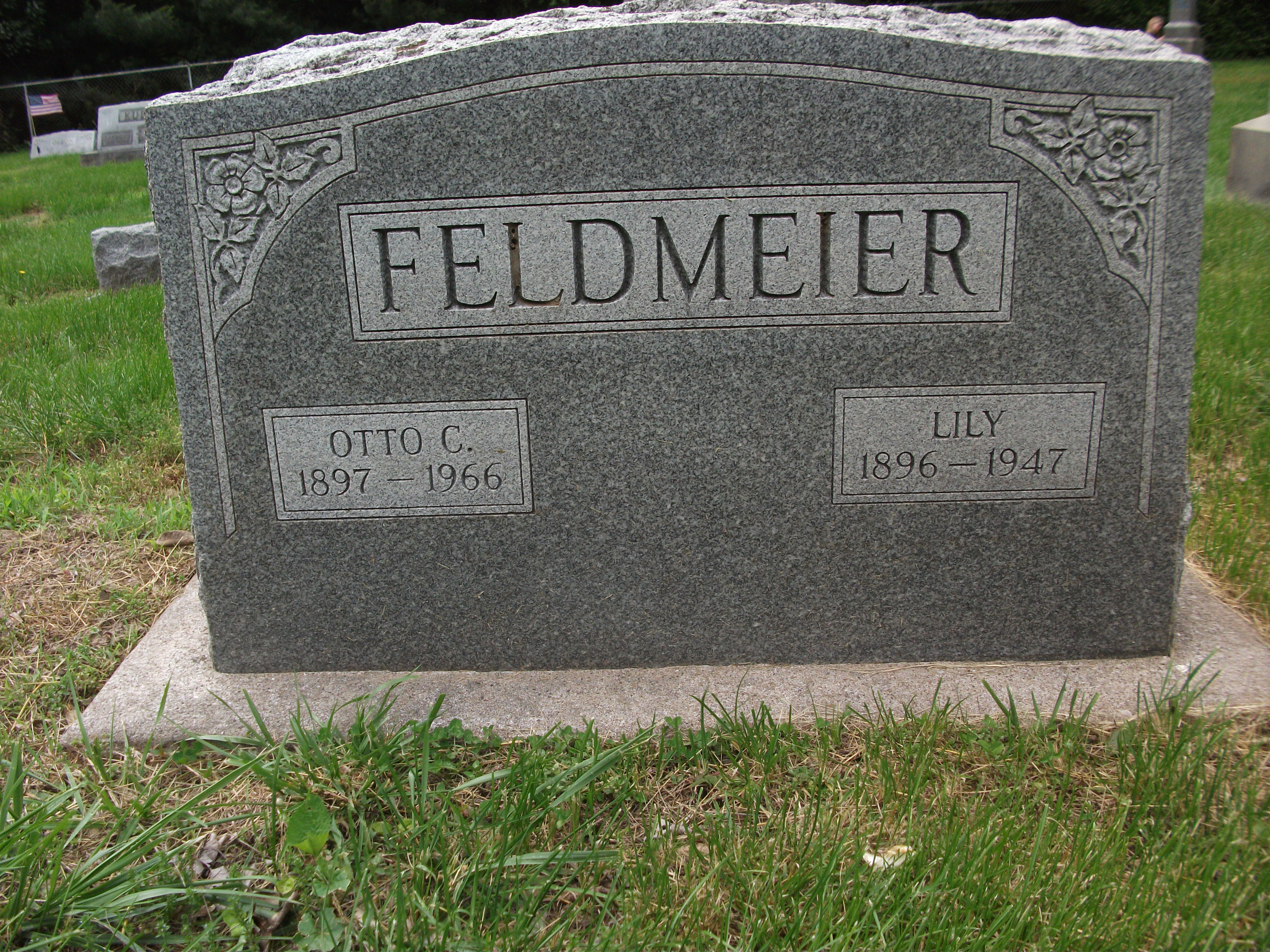 Otto C. and Lily Feldmeier Headstone