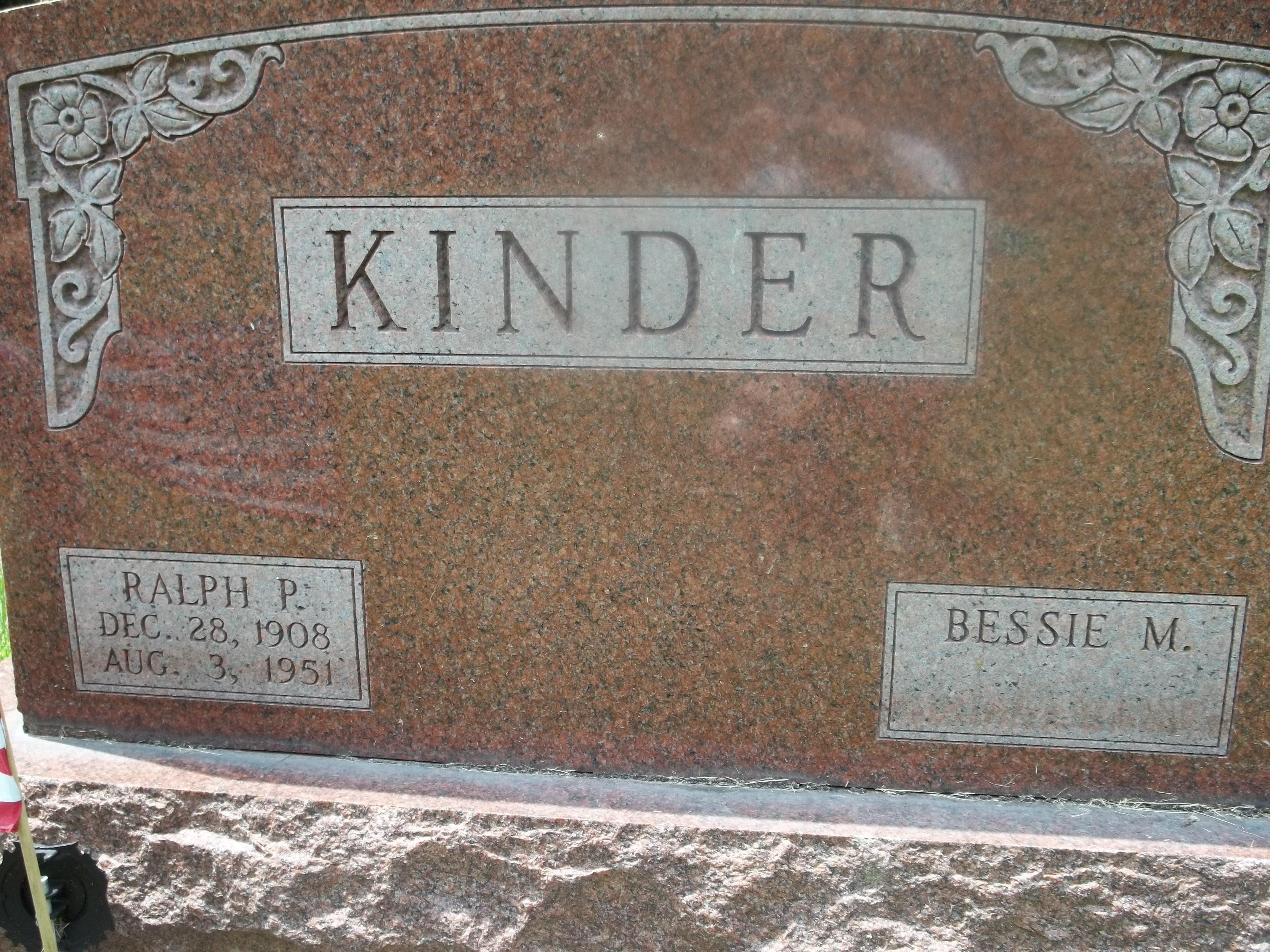 Ralph P. and Bessie M. Kinder  Headstone
