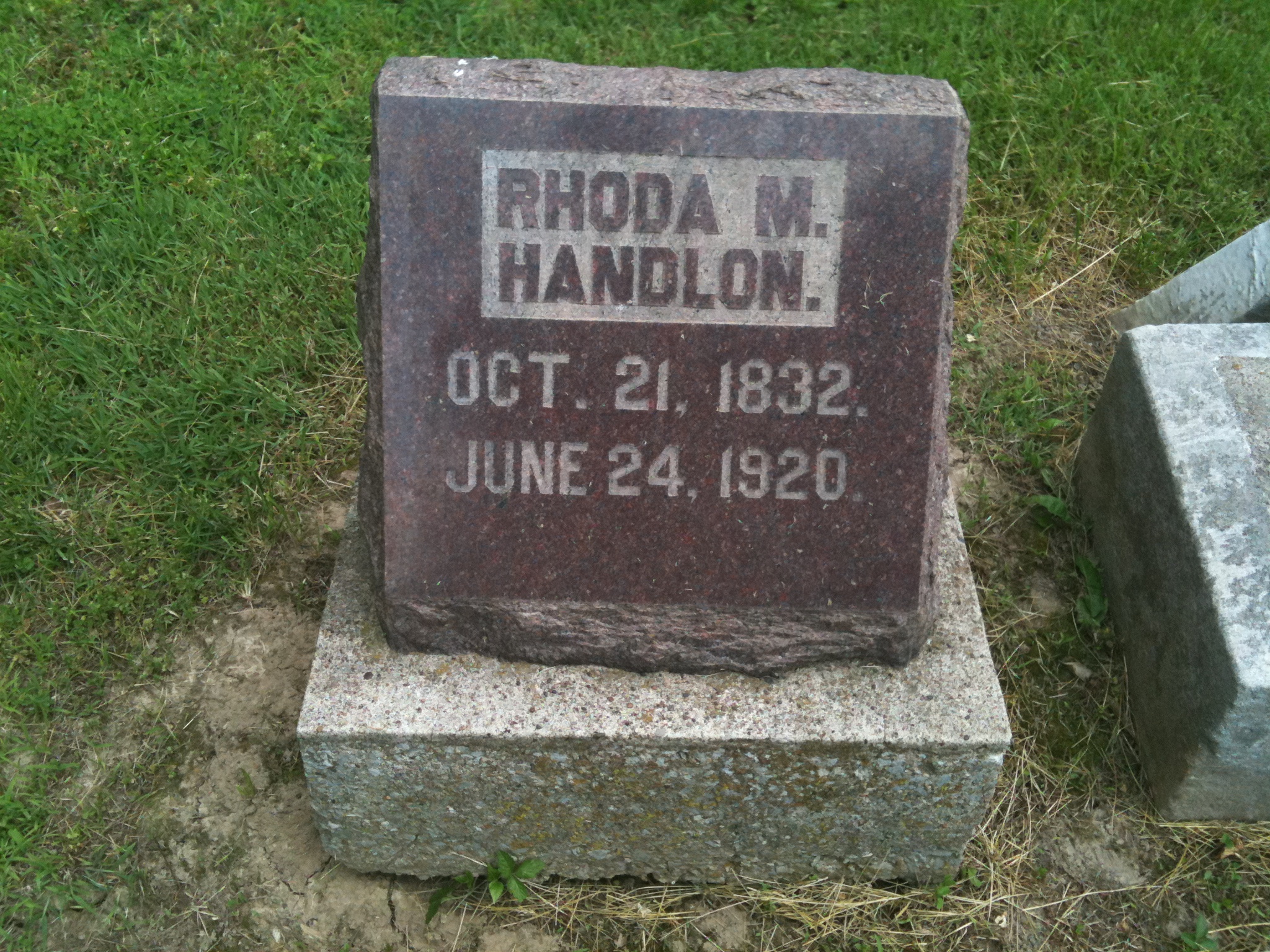 Rhoda M. Handlon Headstone