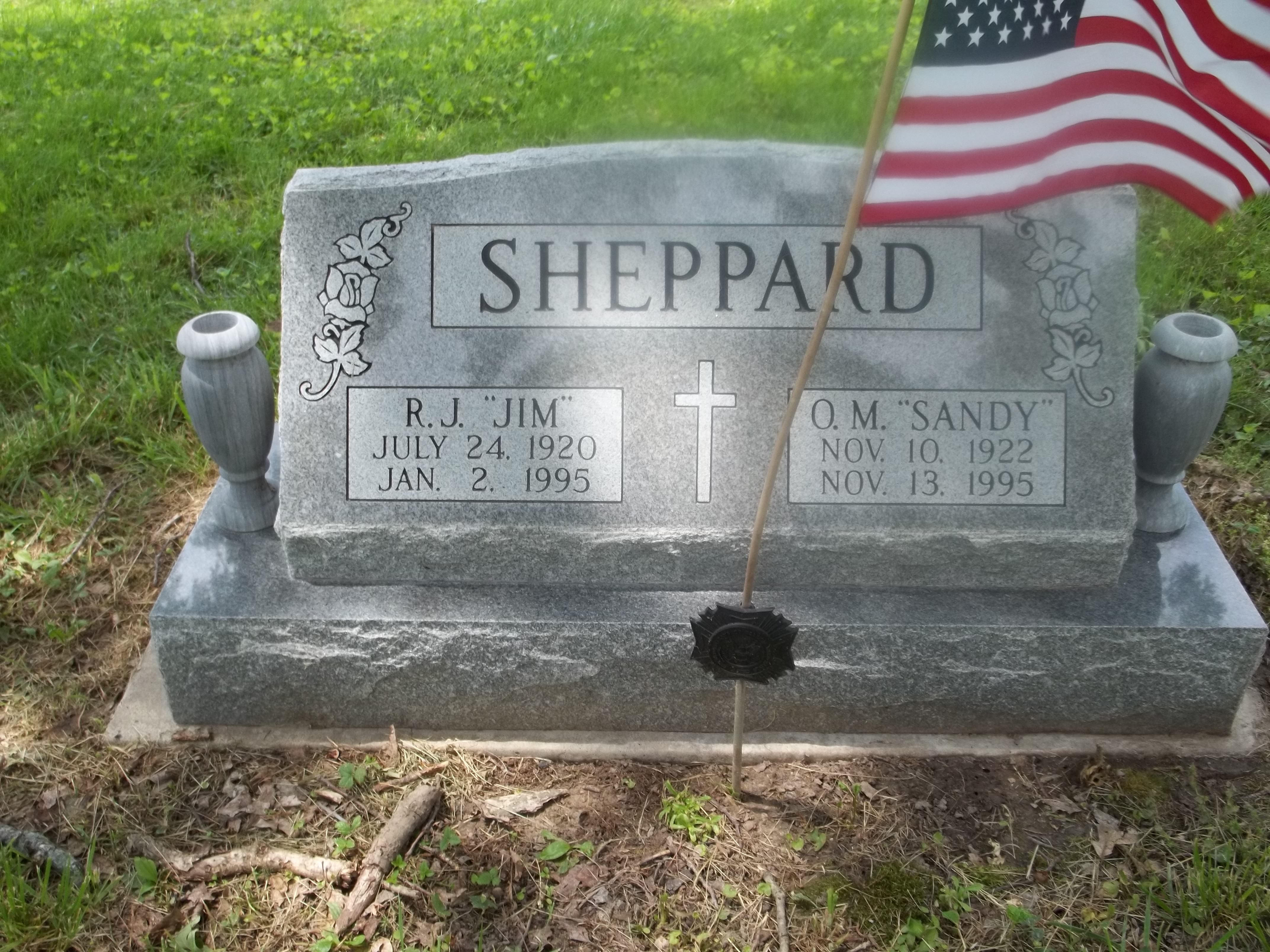 R. J. Jim and O. M. Sandy Sheppard  Headstone