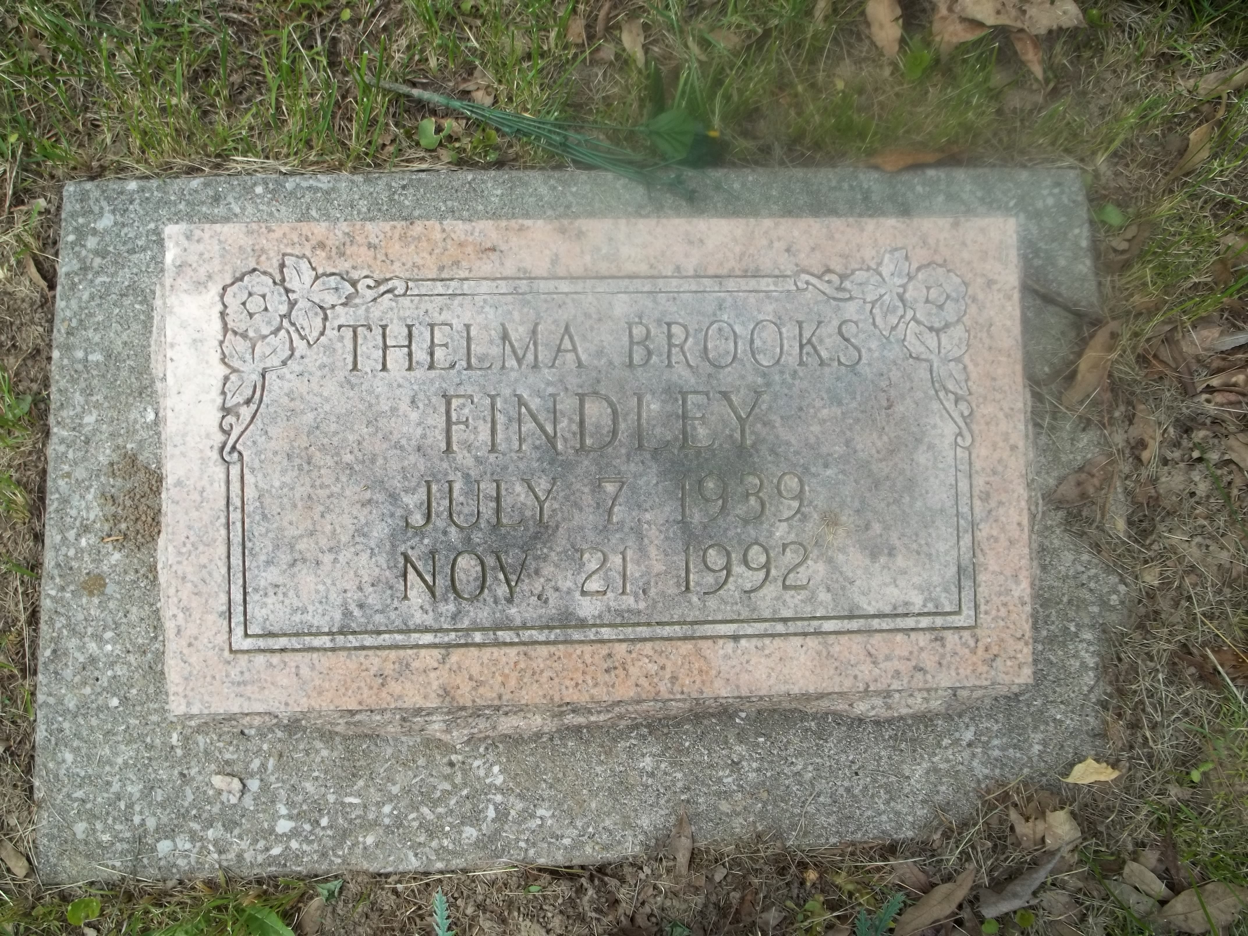 Thelma Brooks Findley Headstone