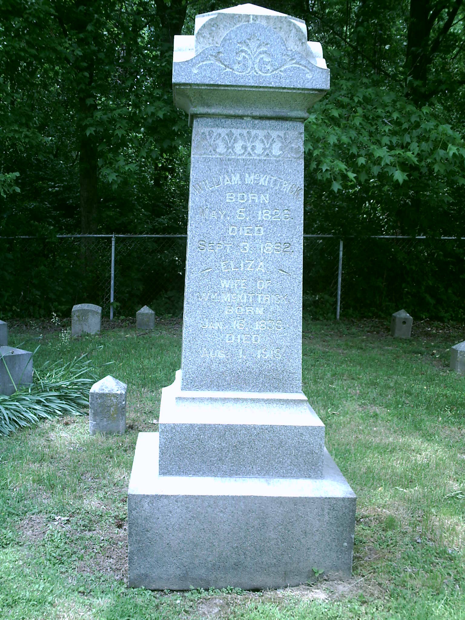 William and Eliza McKittrick Headstone