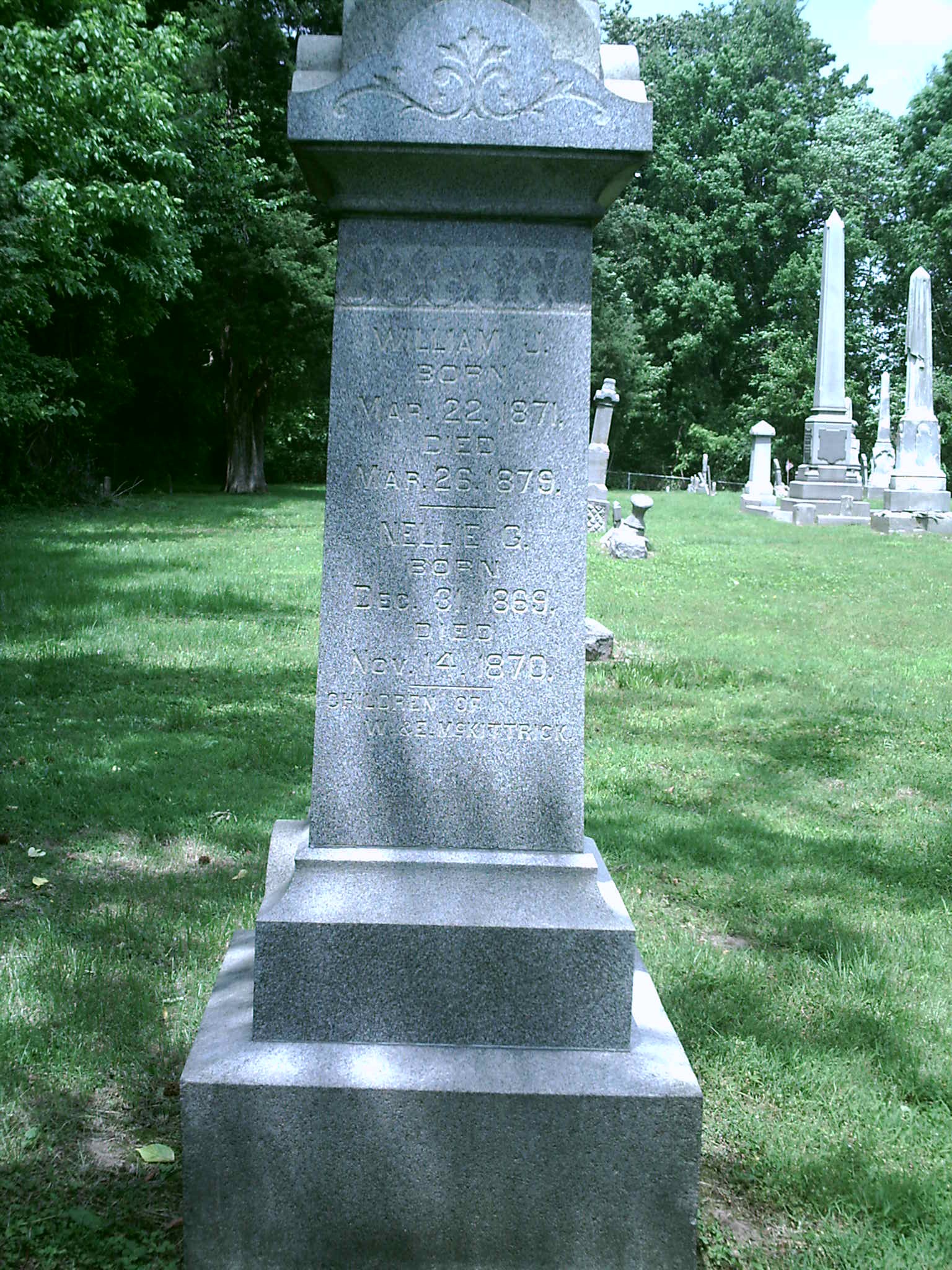 William J. and Nellie G. McKittrick  Headstone