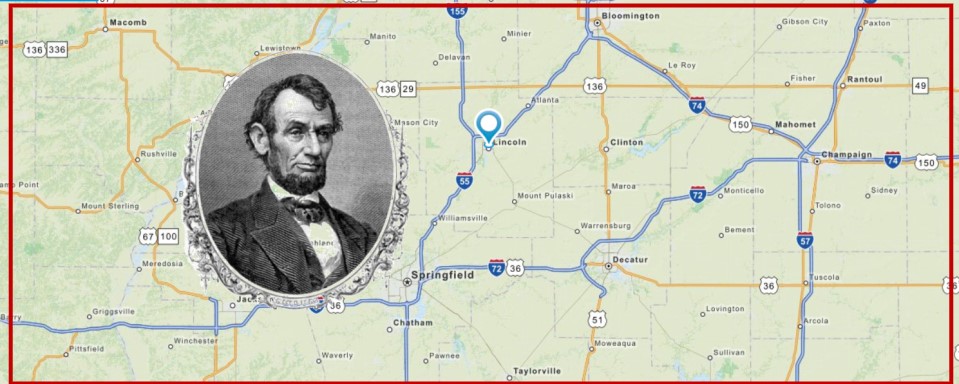 lincoln and map
