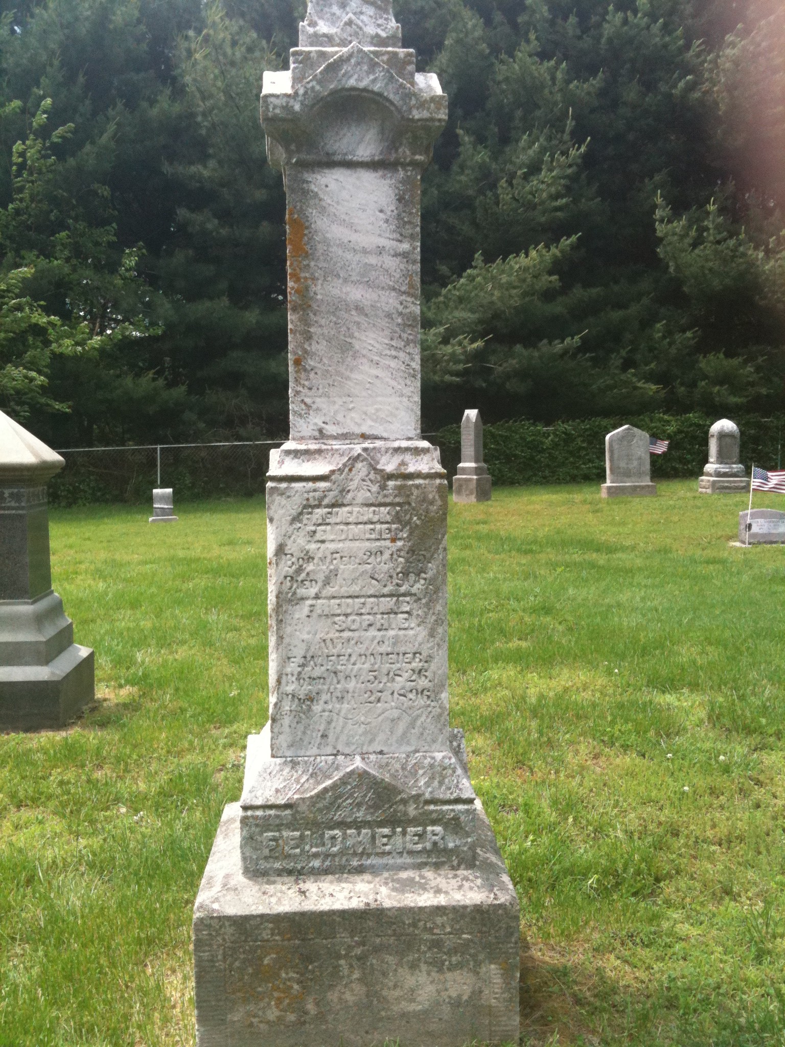 Frederick W. and Sophie Feldmeier Headstone
