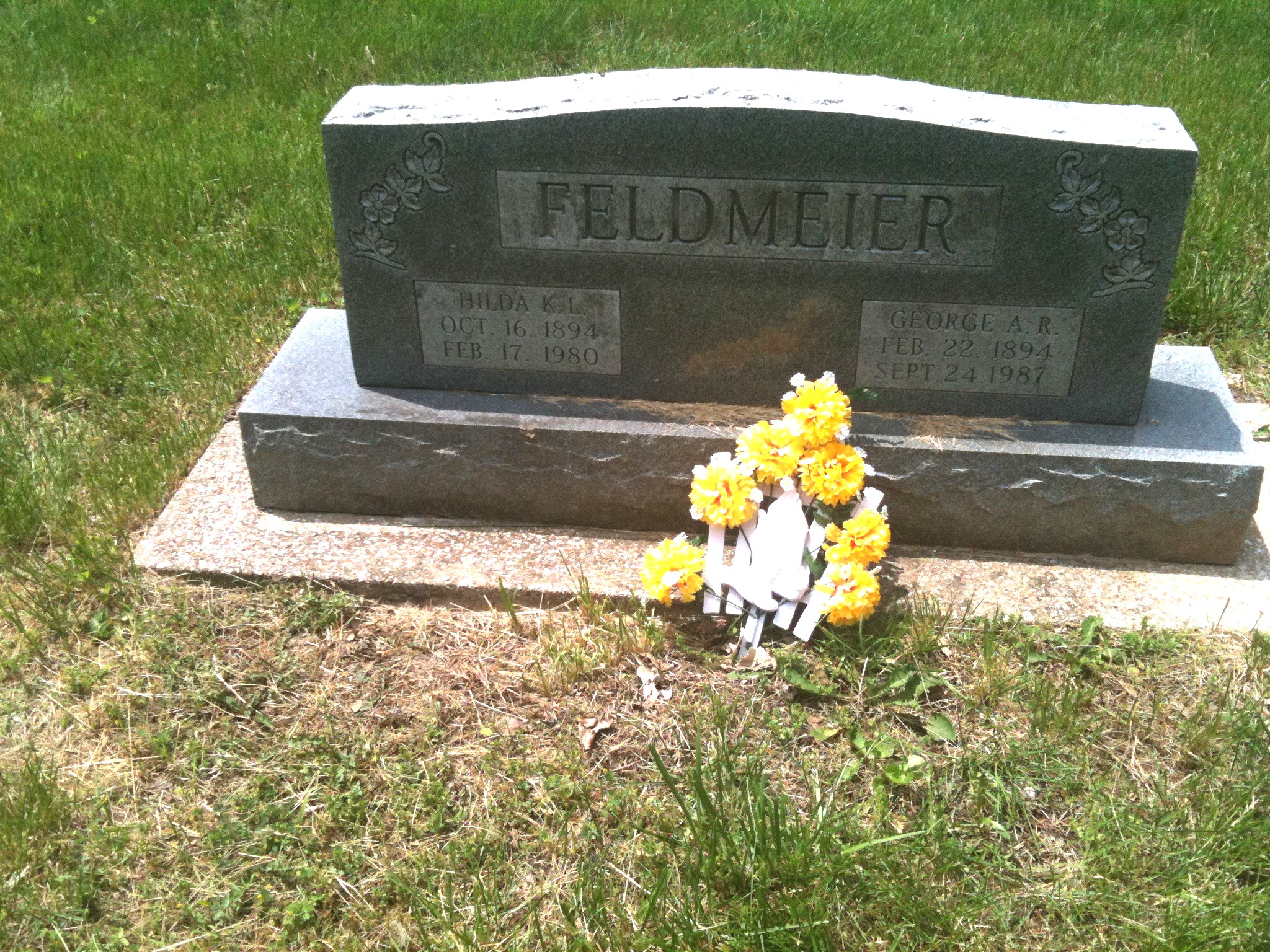 George A. R. and Hilda K. L. Feldmeier Headstone