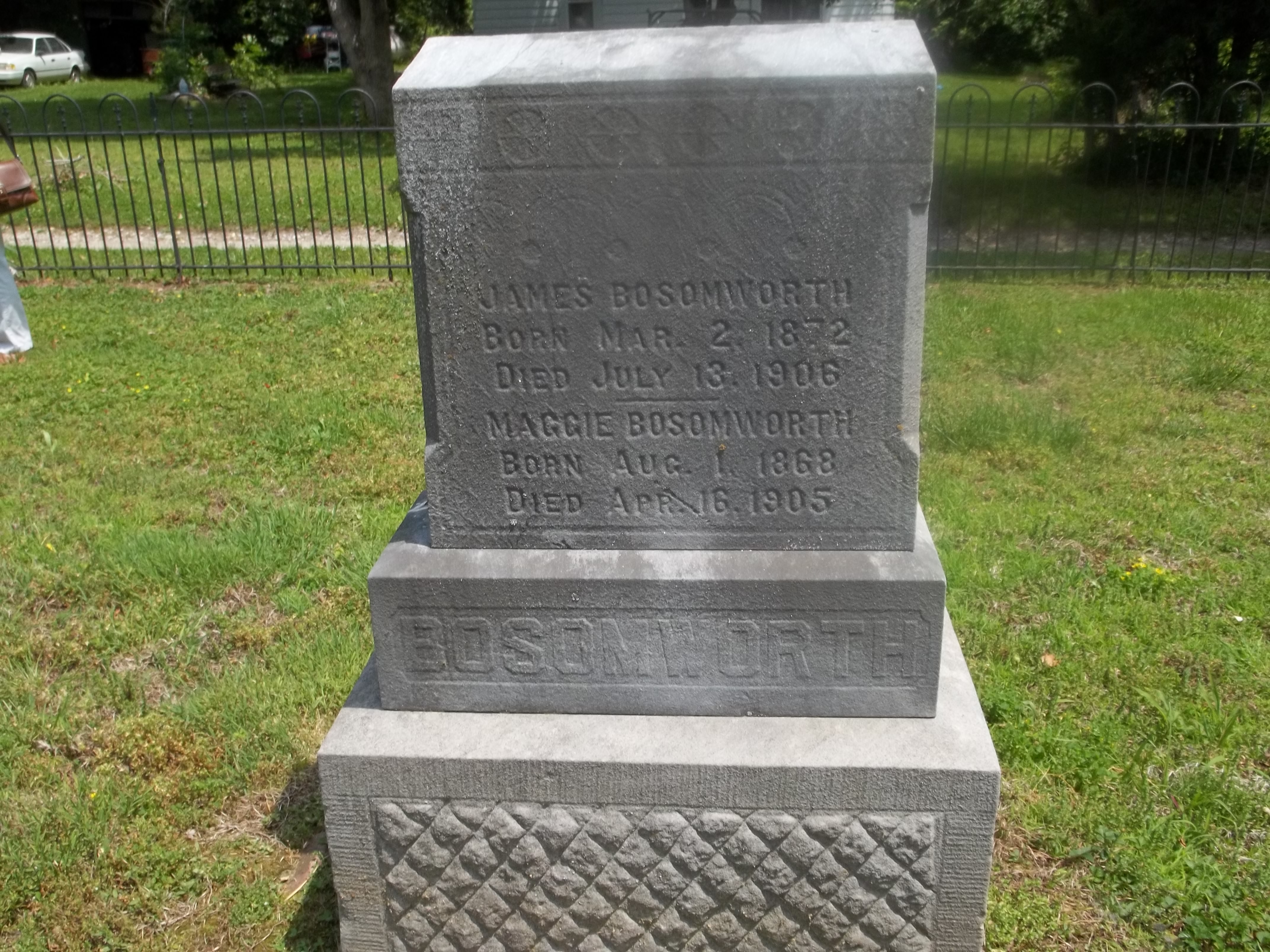 James and Maggie Bosomworth Headstone