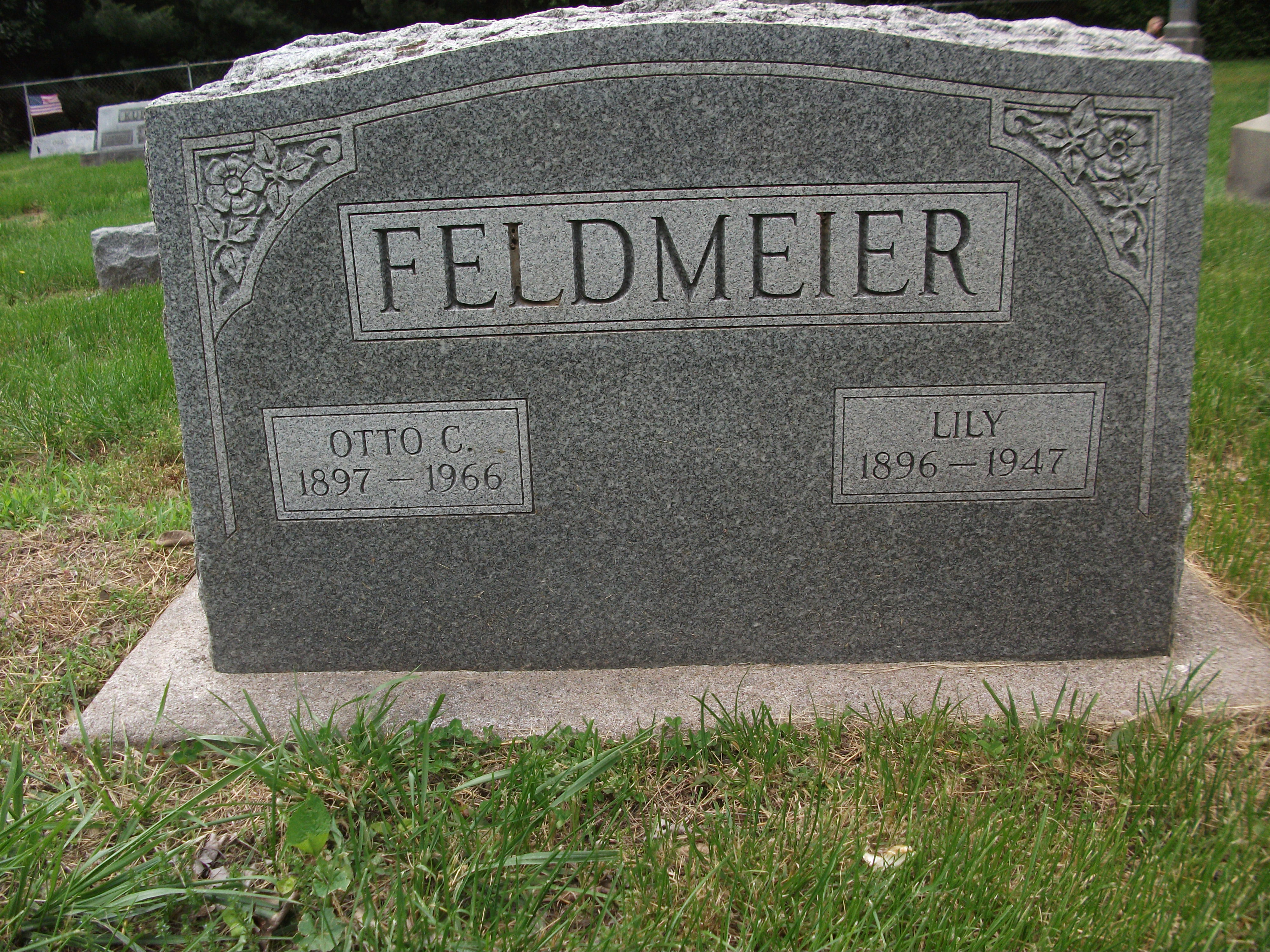 Otto C. and Lily Feldmeier Headstone
