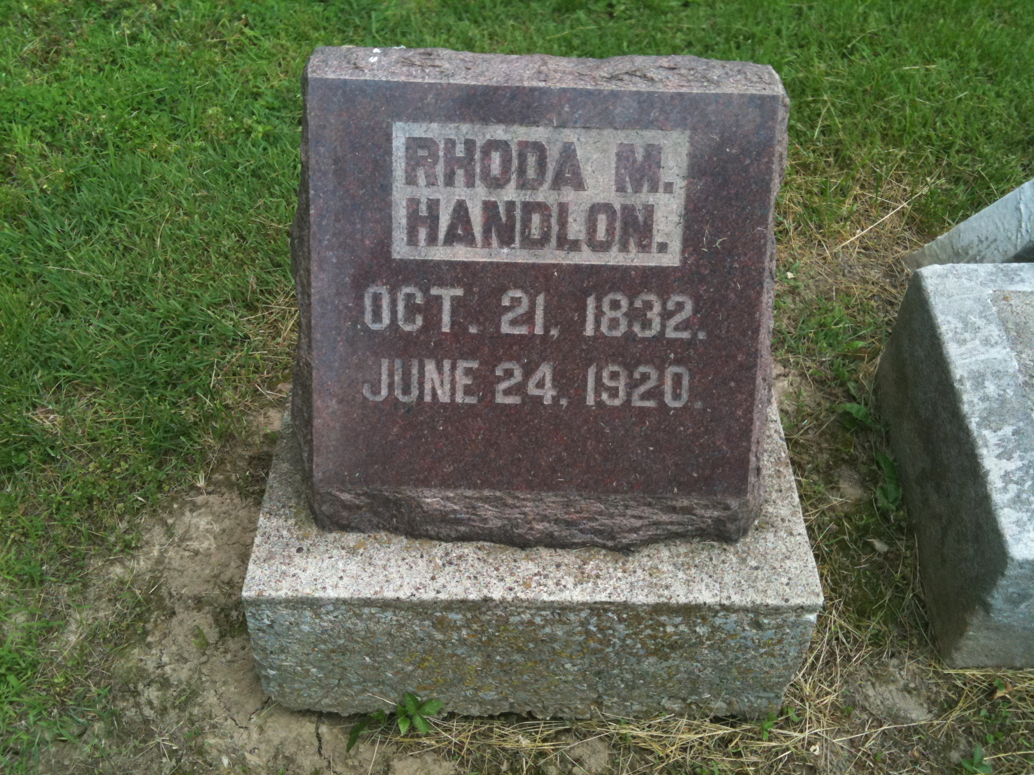 Rhoda M. Handlon Headstone