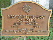 DAR Marker: Joel Maxcy's gravesite