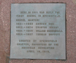 DAR Marker: First School Site in Springfield