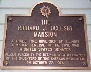 [Plaque at Richard J. Oglesby Mansion]
