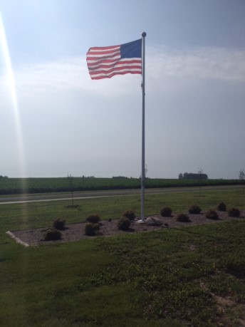 flag over garden